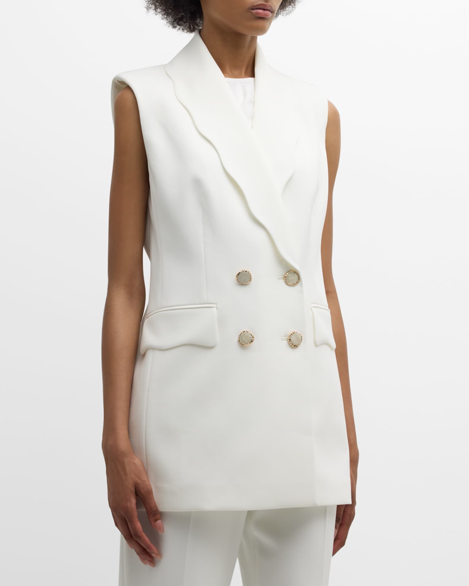 The Daniela Scalloped Double-Breasted Vest 1