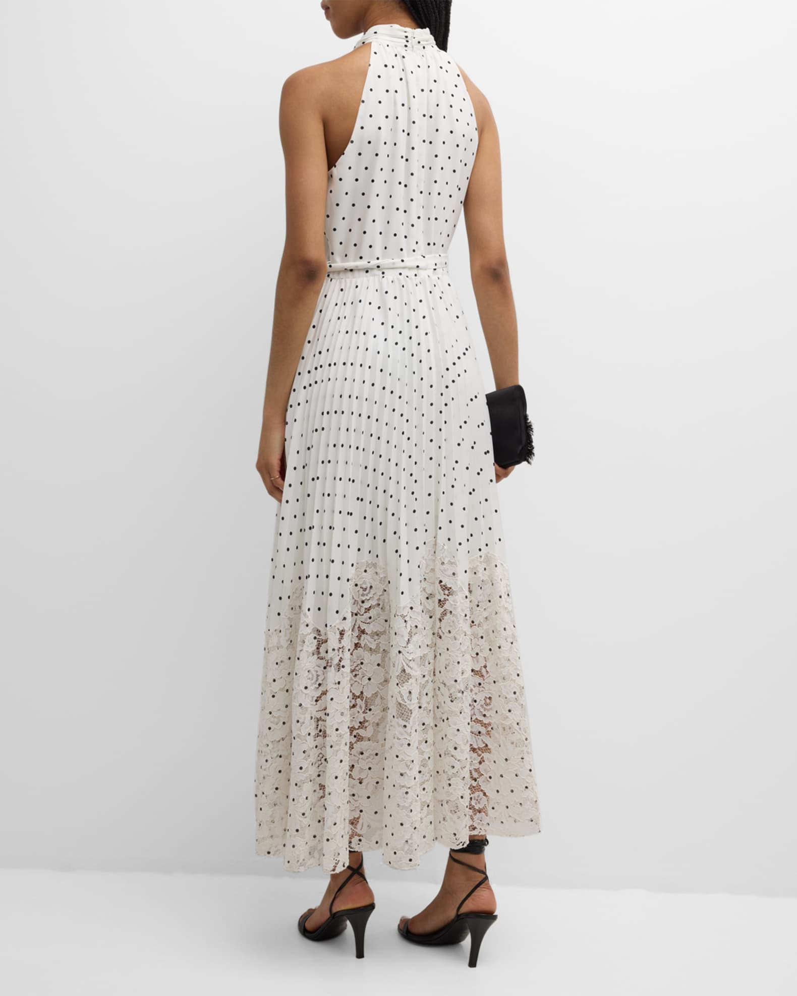The Penelope Polka Dot Halter Maxi Dress