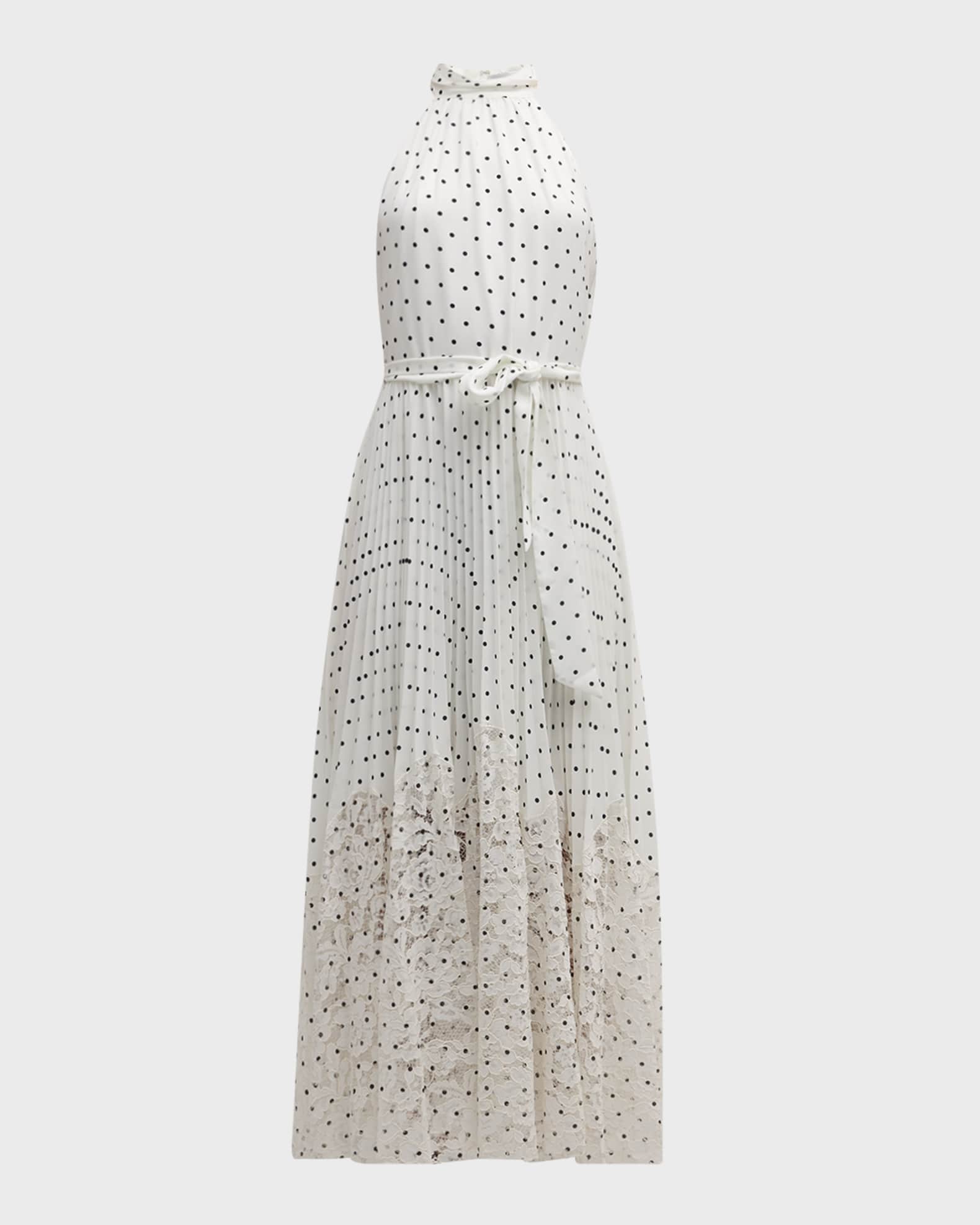 Elie Tahari The Penelope Polka Dot Halter Maxi Dress Neiman Marcus