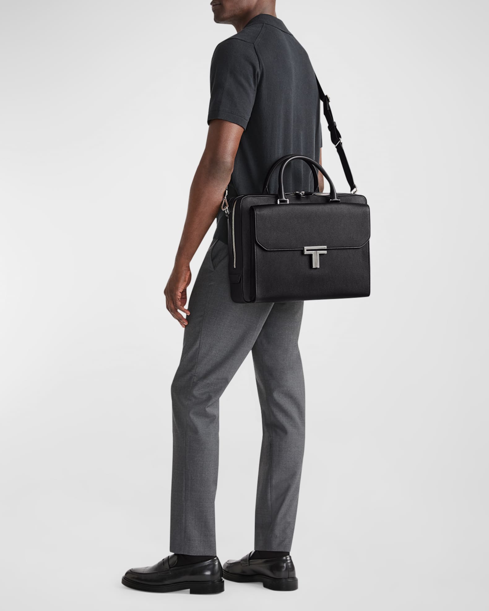 超人気 Leather Zip Vincenzo Tumi Briefcase Marcus Neiman | バッグ