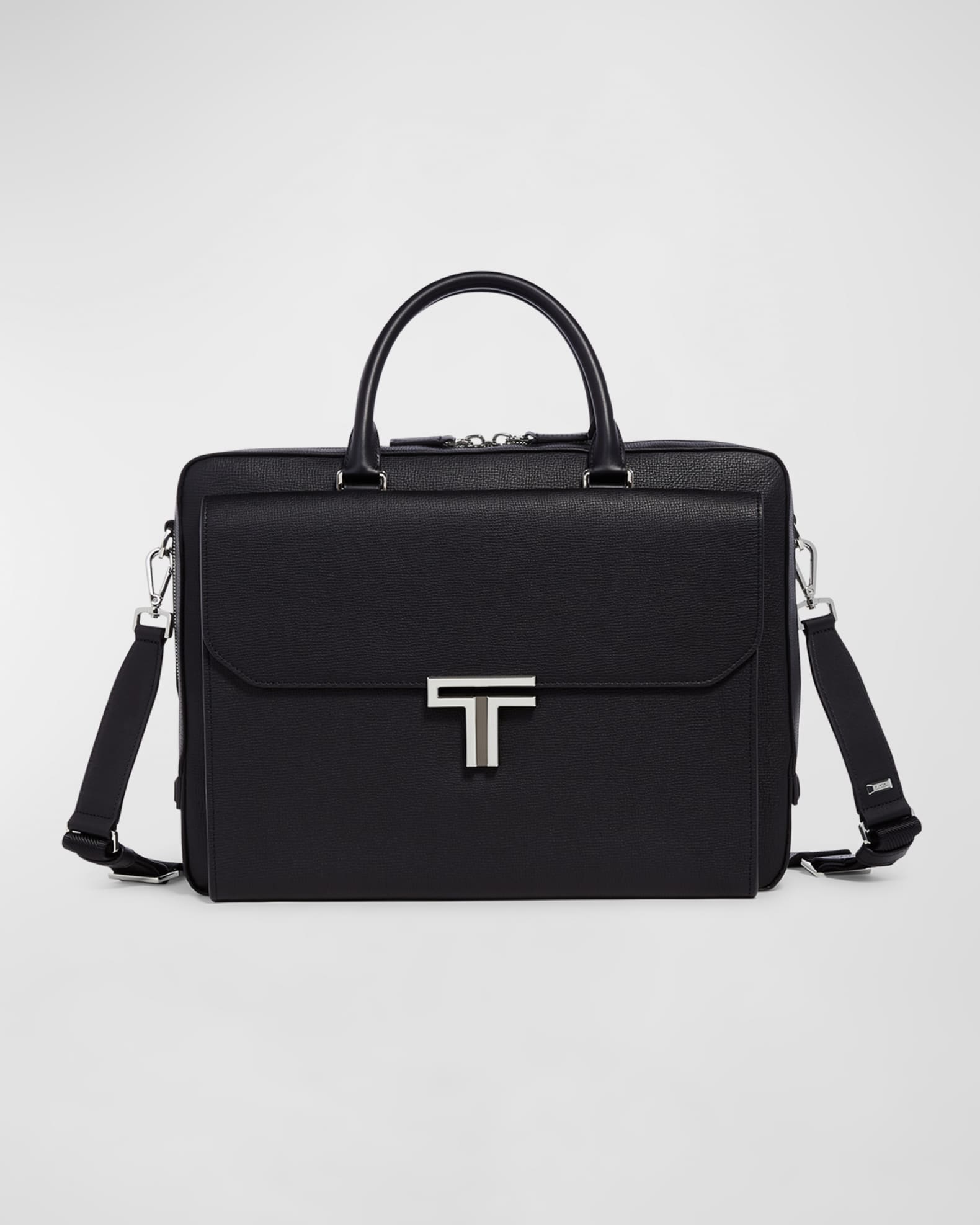 Tumi black leather briefcase sale