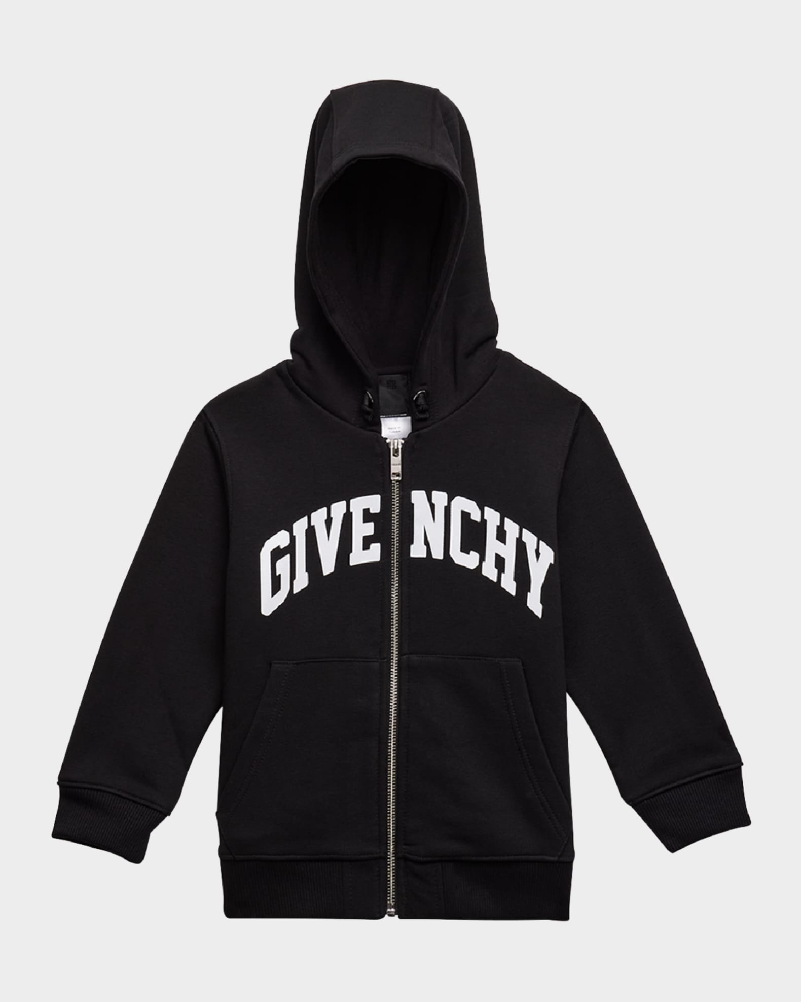Boy's Curved Logo-Print Hoodie 0