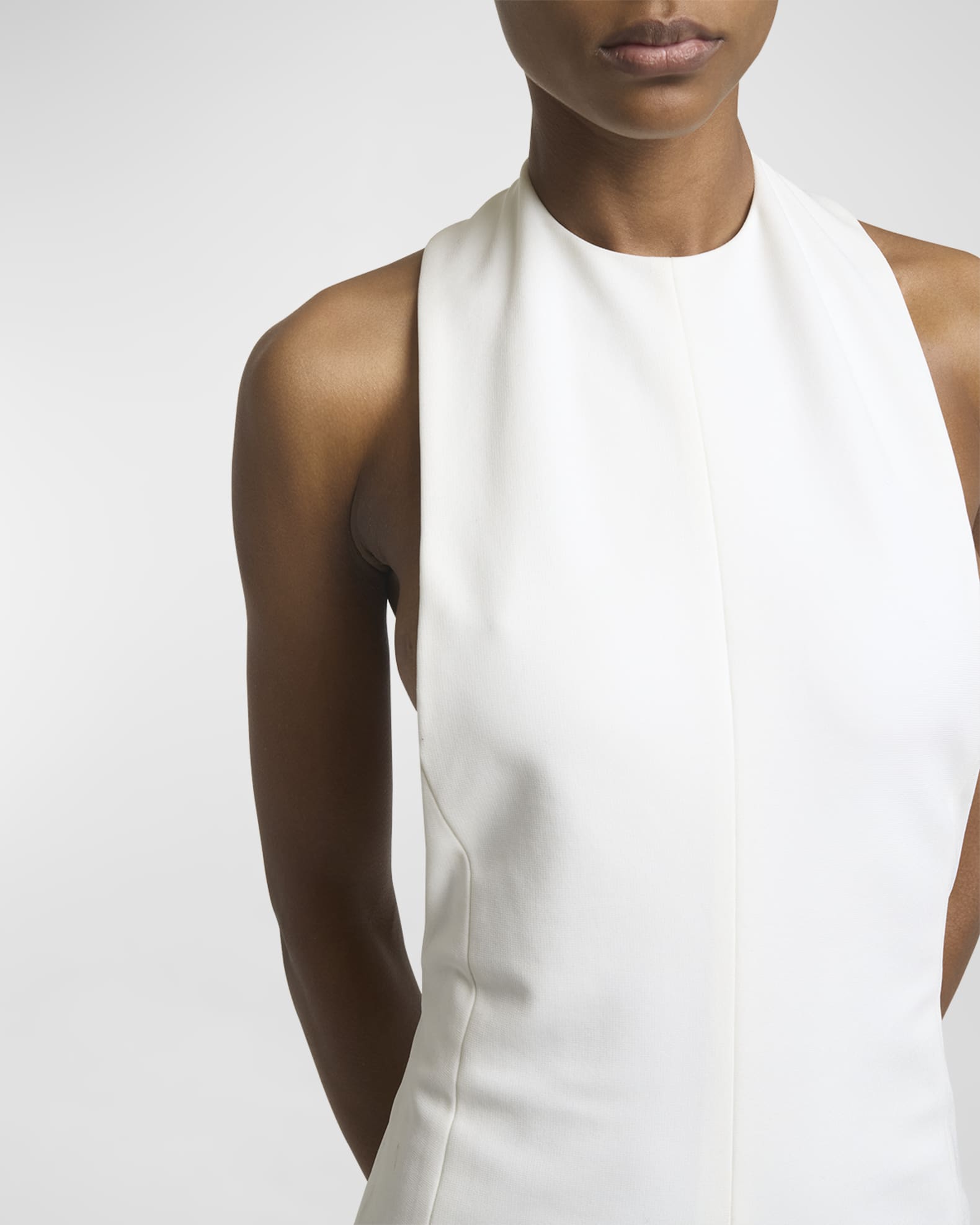 Jacquemus Favola Halter Backless Midi Dress | Neiman Marcus