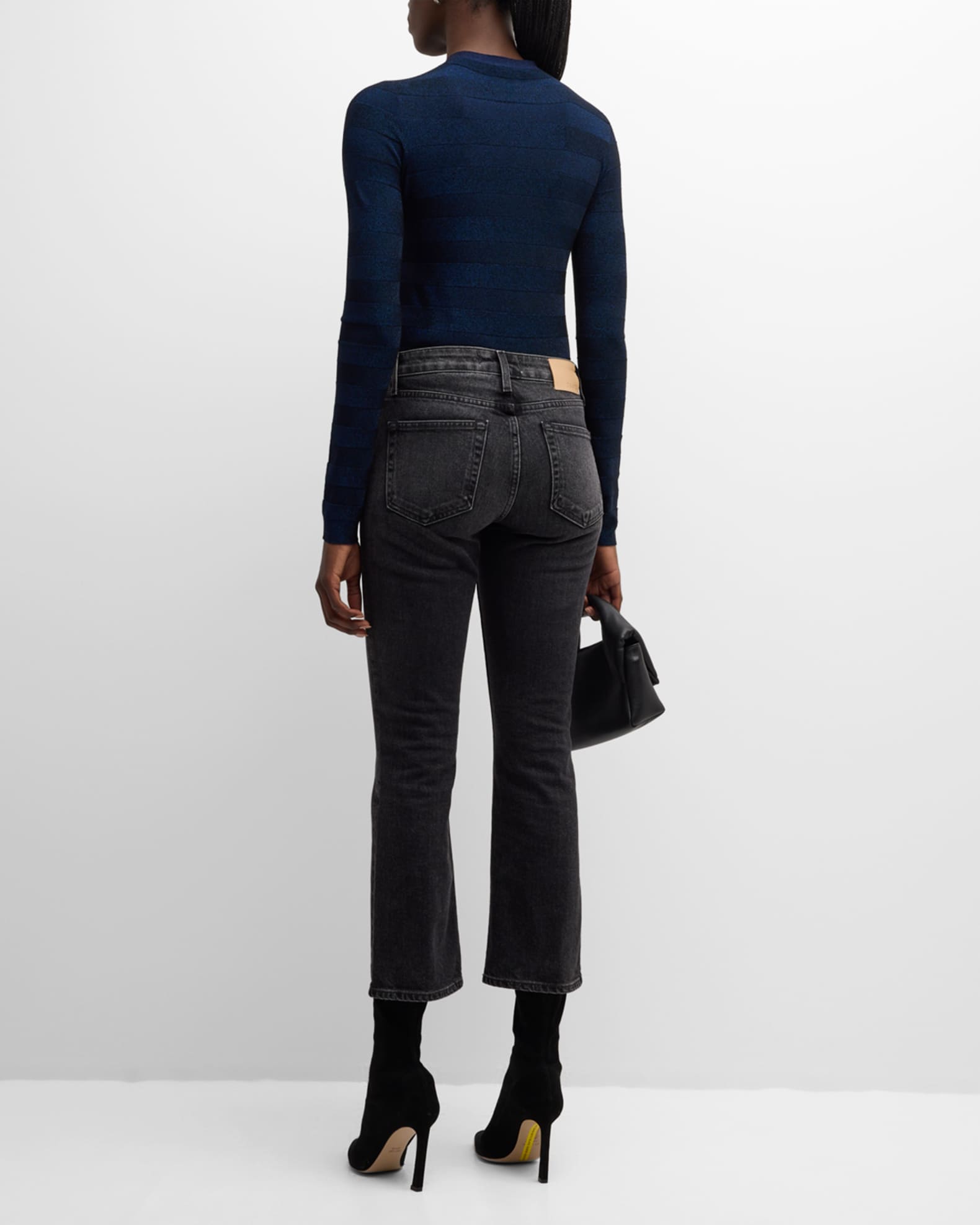 Aemi + Co Mock Neck Lace Long Sleeve Knit Top