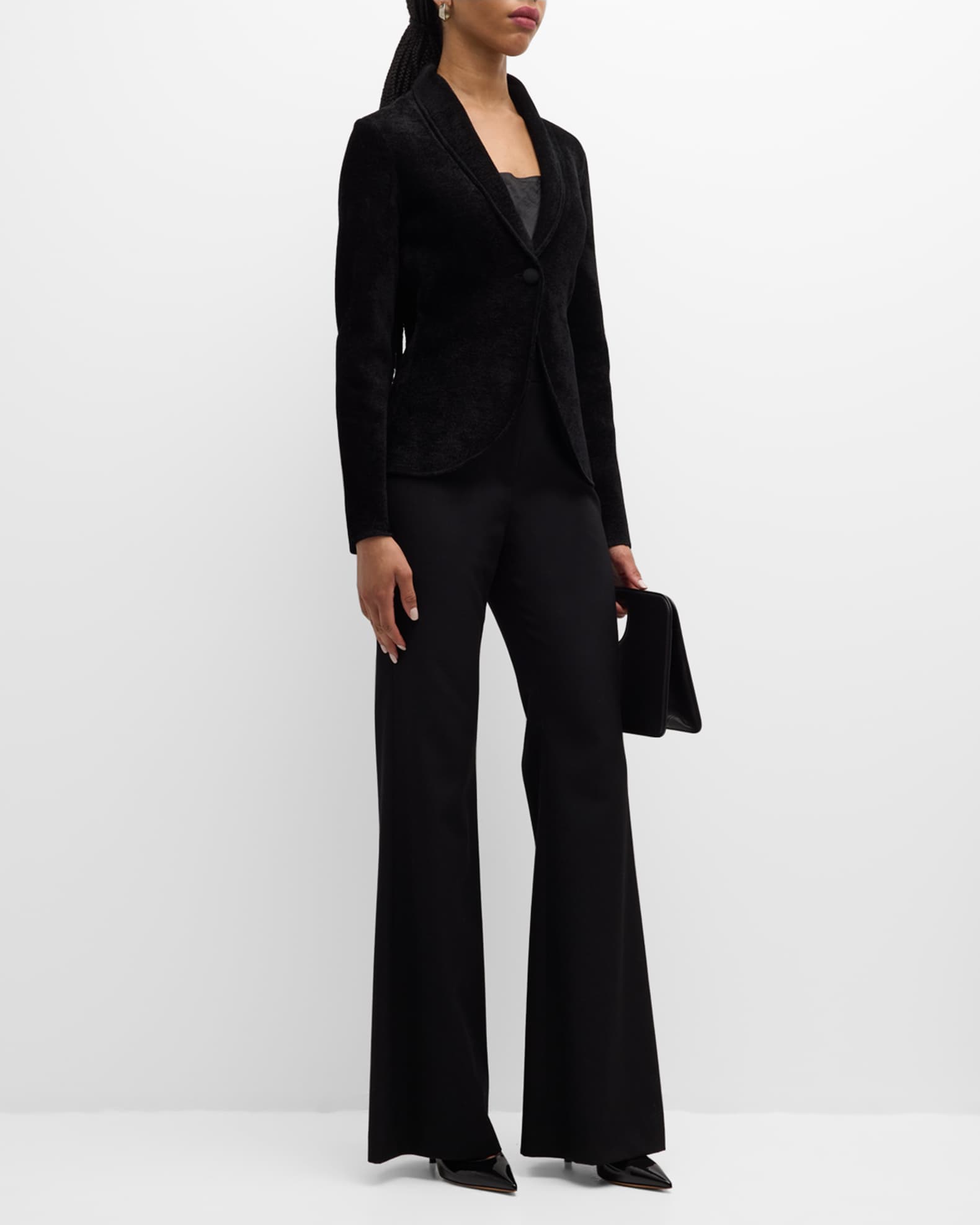 Single-Button Chenille Jacket