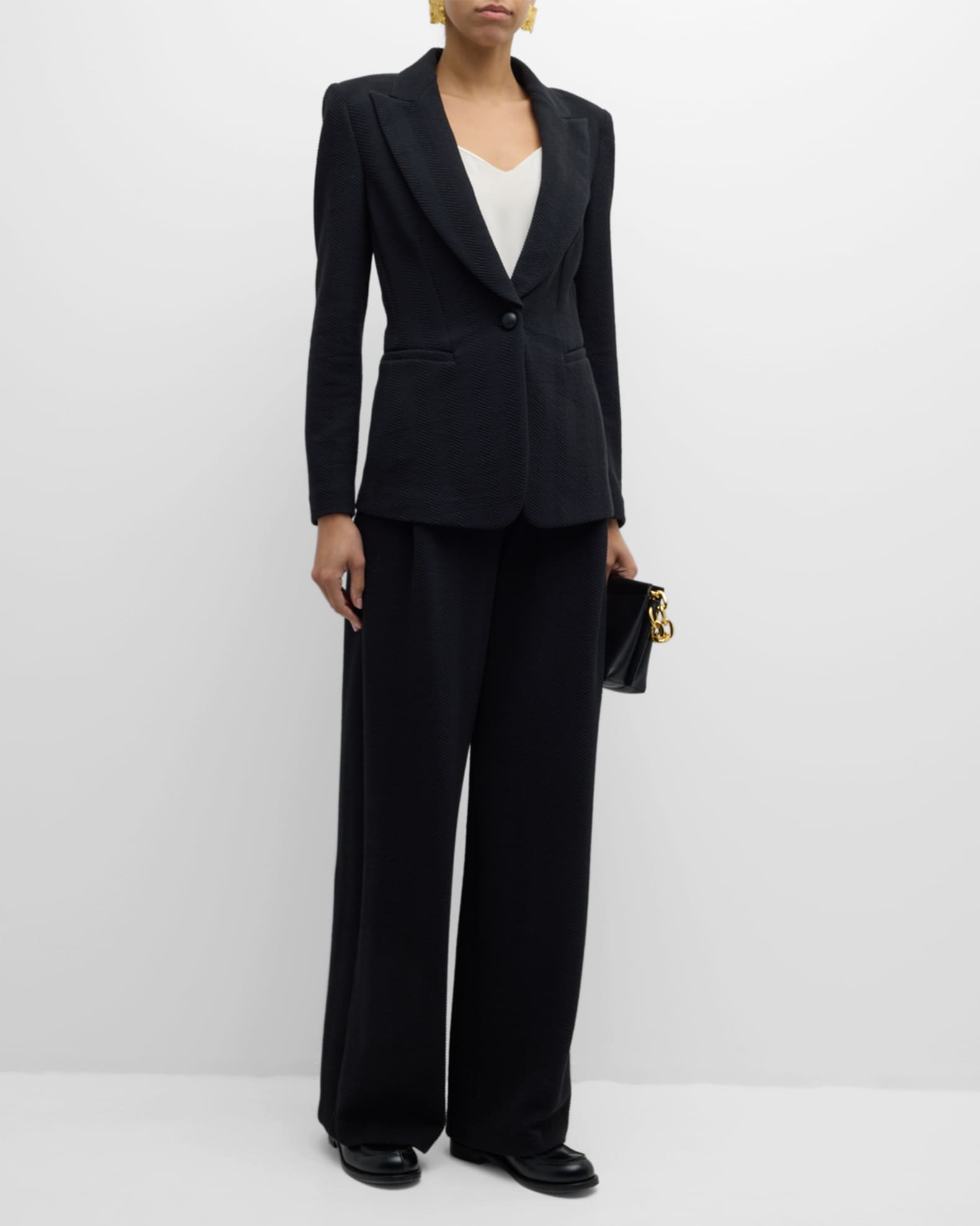 Emporio Armani Single-Button Chevron Jersey Blazer | Neiman