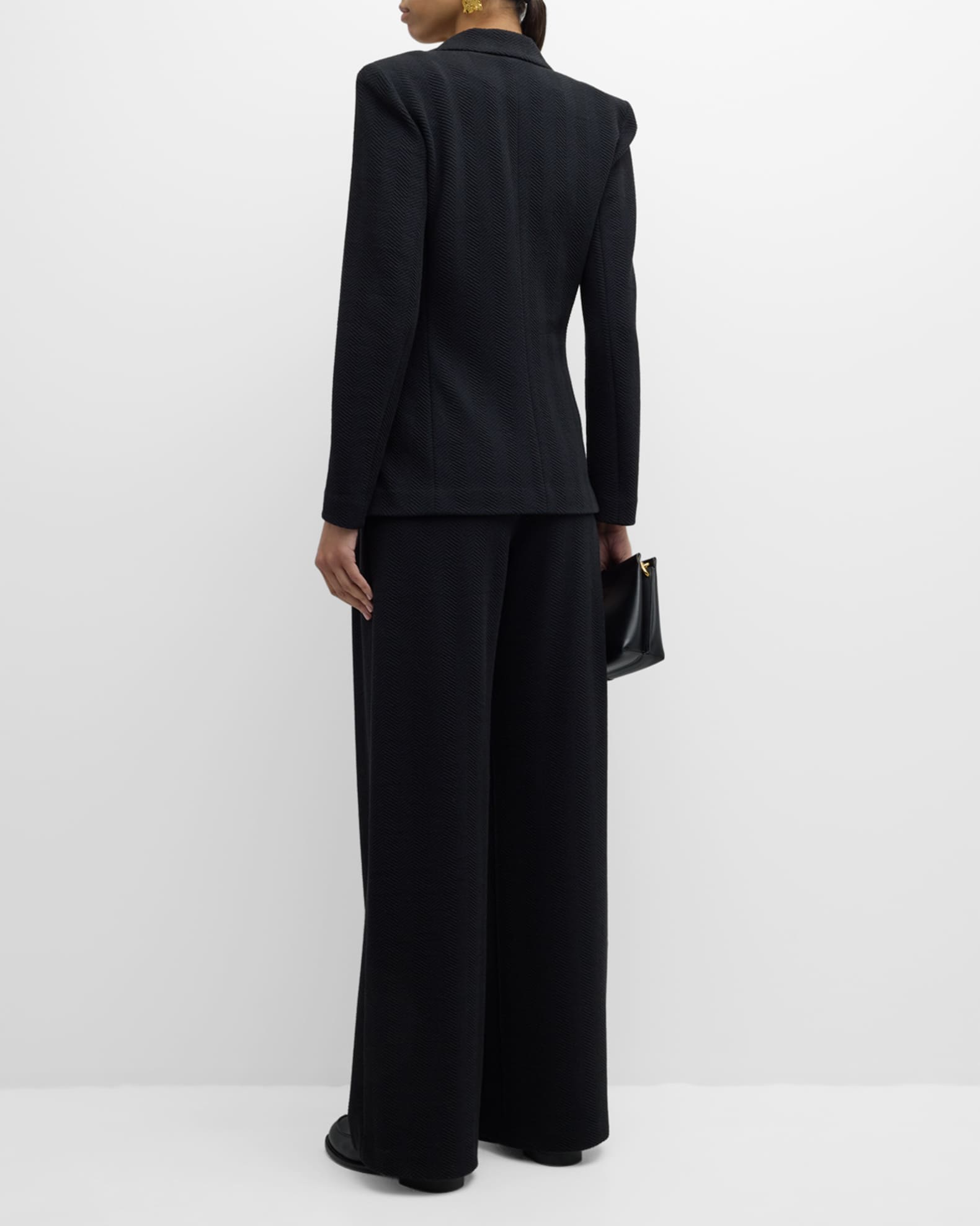 Emporio Armani Single-Button Chevron Jersey Blazer | Neiman