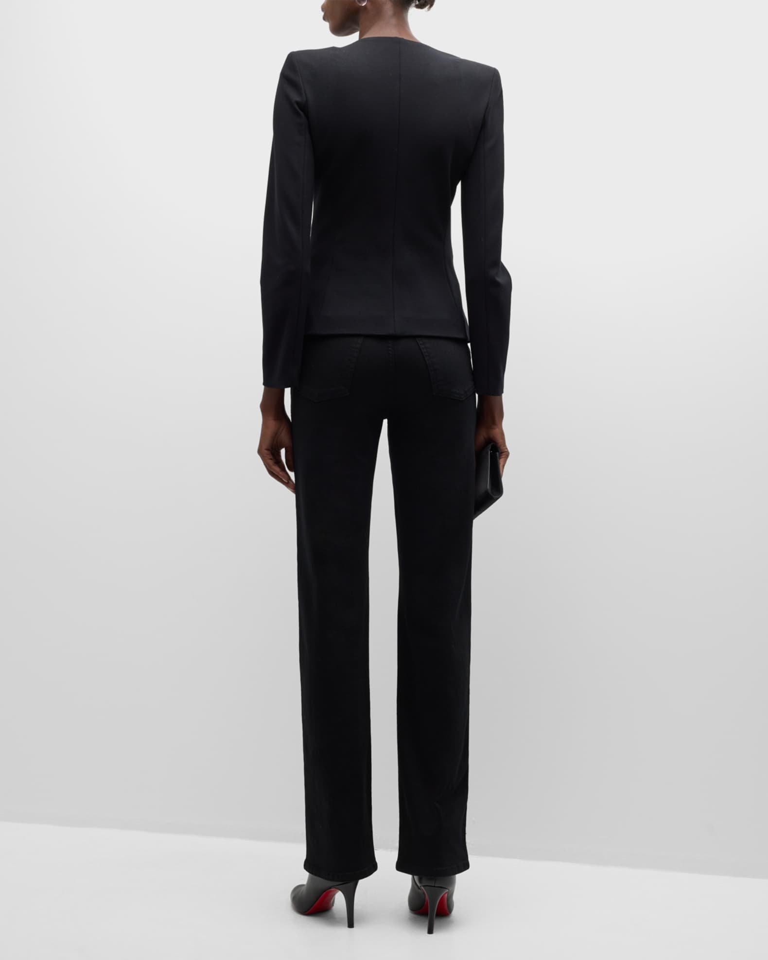 Emporio Armani Gathered Rope-Embellished Milano Jersey Jacket