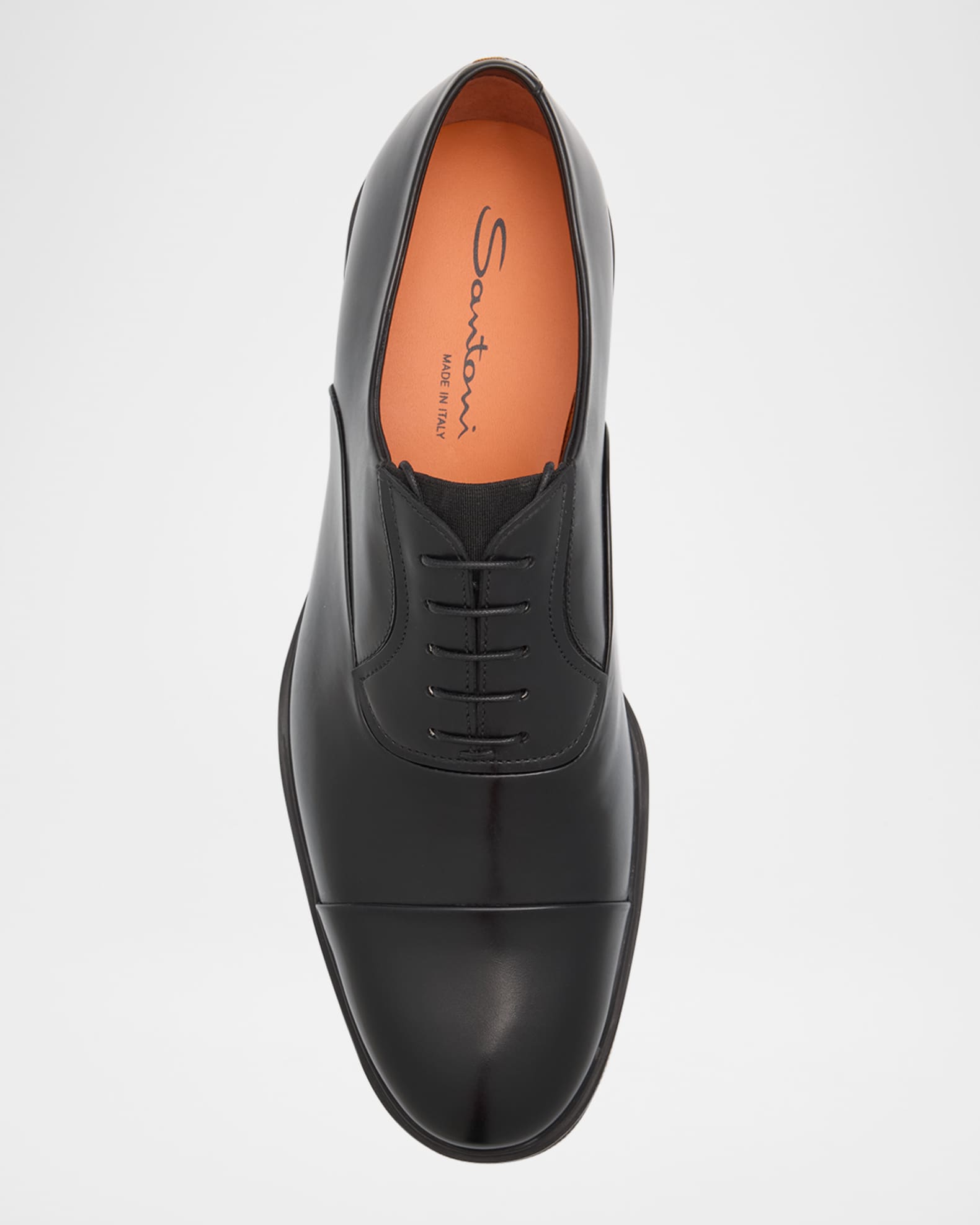 Santoni Men's Easy Leather Cap-Toe Oxfords | Neiman Marcus