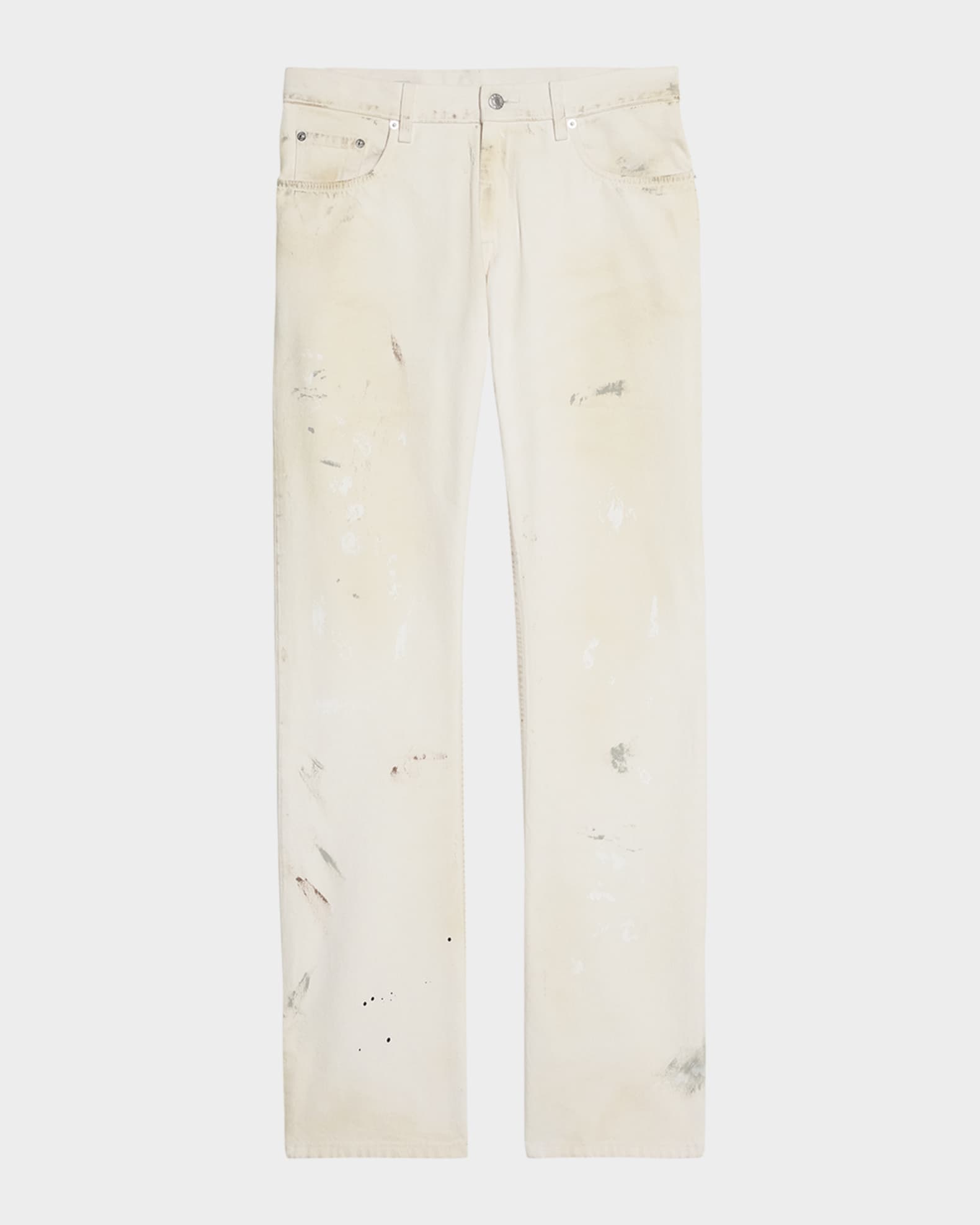 Men's Low-Rise Jeans with Paint Splatter 0