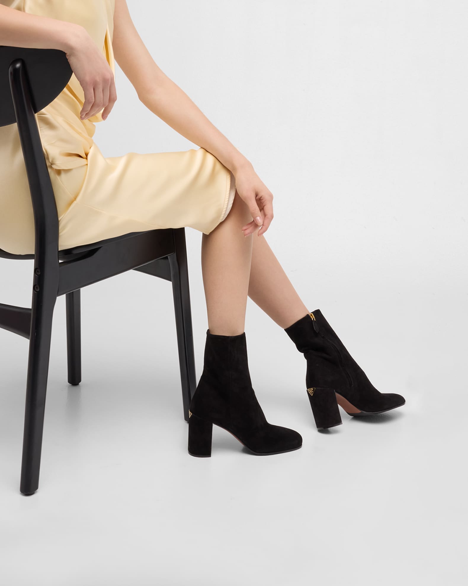 Prada Suede Block-Heel Ankle Boots | Neiman Marcus
