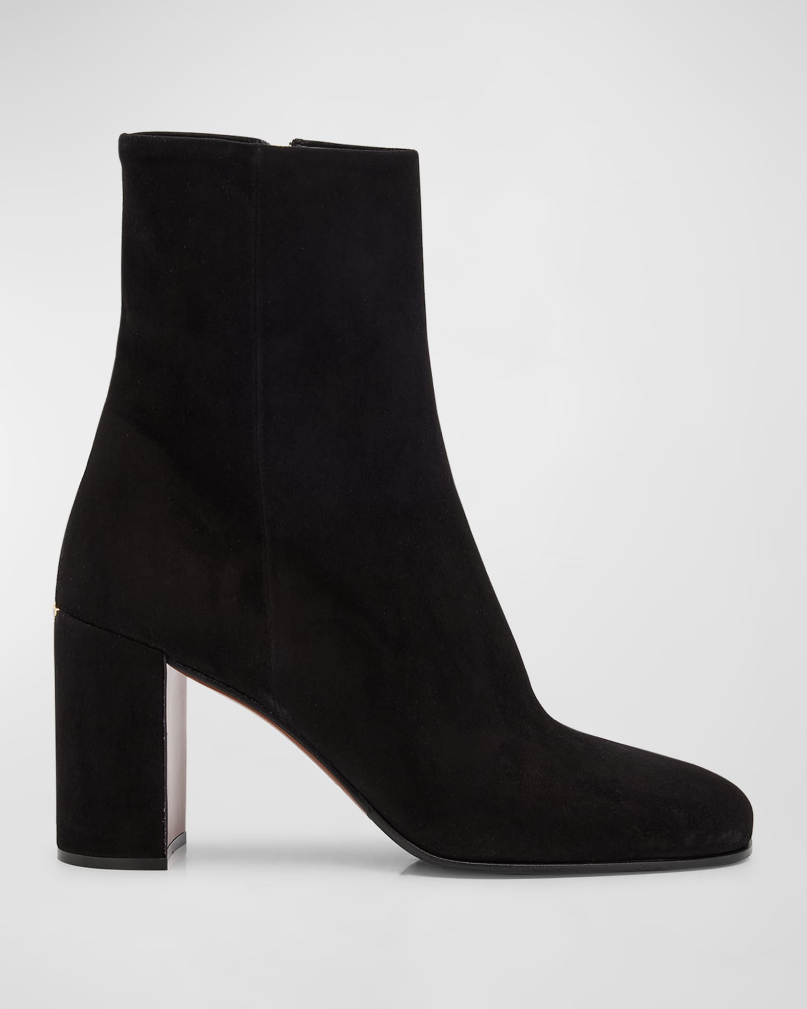 Suede Block-Heel Ankle Boots