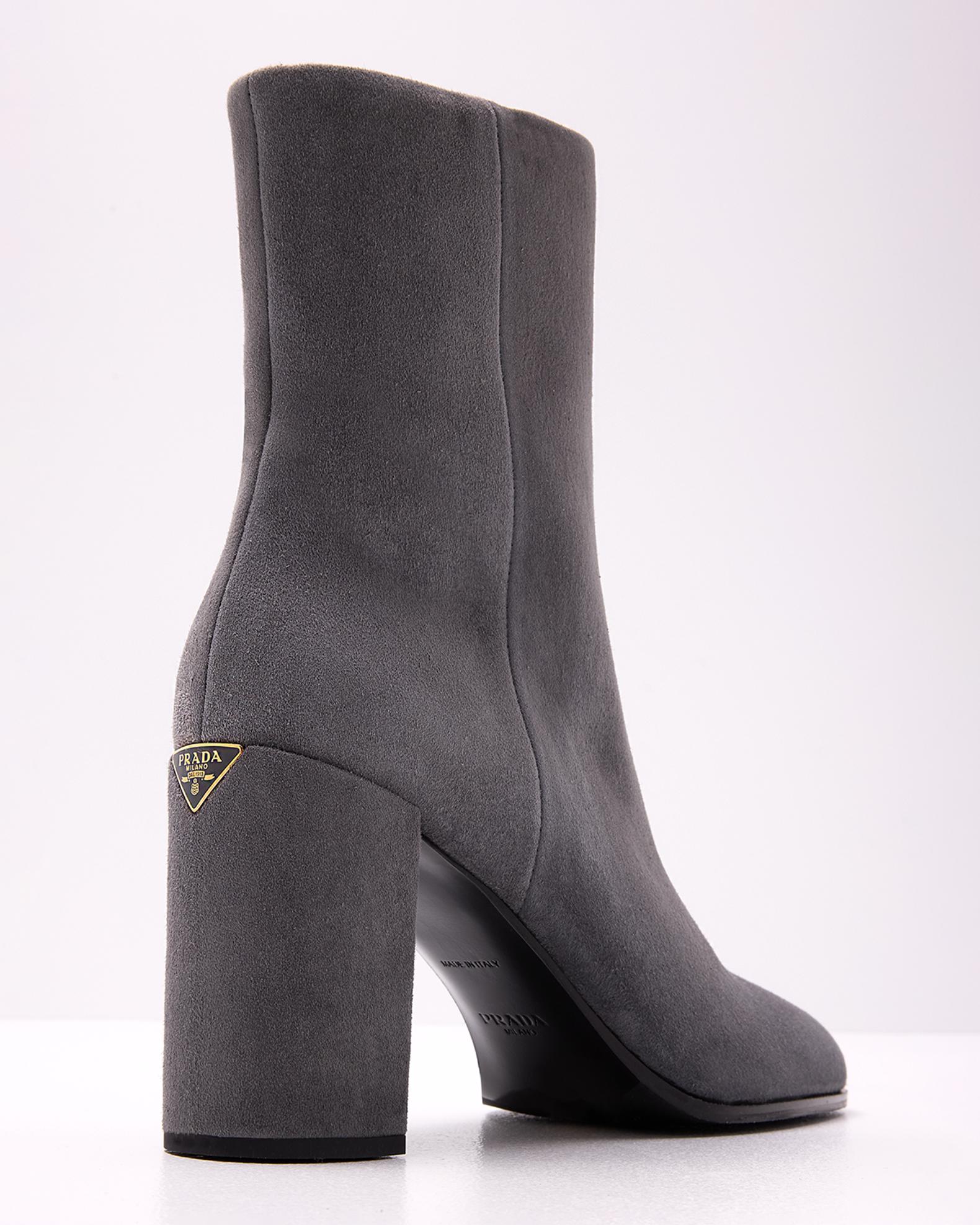 Prada Suede Ankle Boots with Buckle | Size 38 | Made in Italy Prada Suede Western Booties | Neiman Marcus main image 2