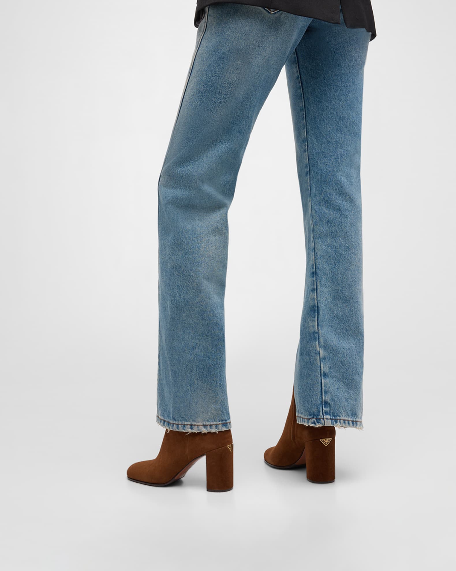 Suede Block-Heel Ankle Boots 1