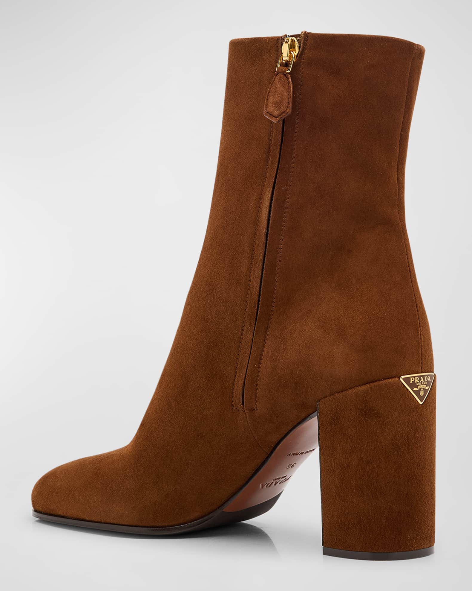 Suede Block Heel Ankle Boots