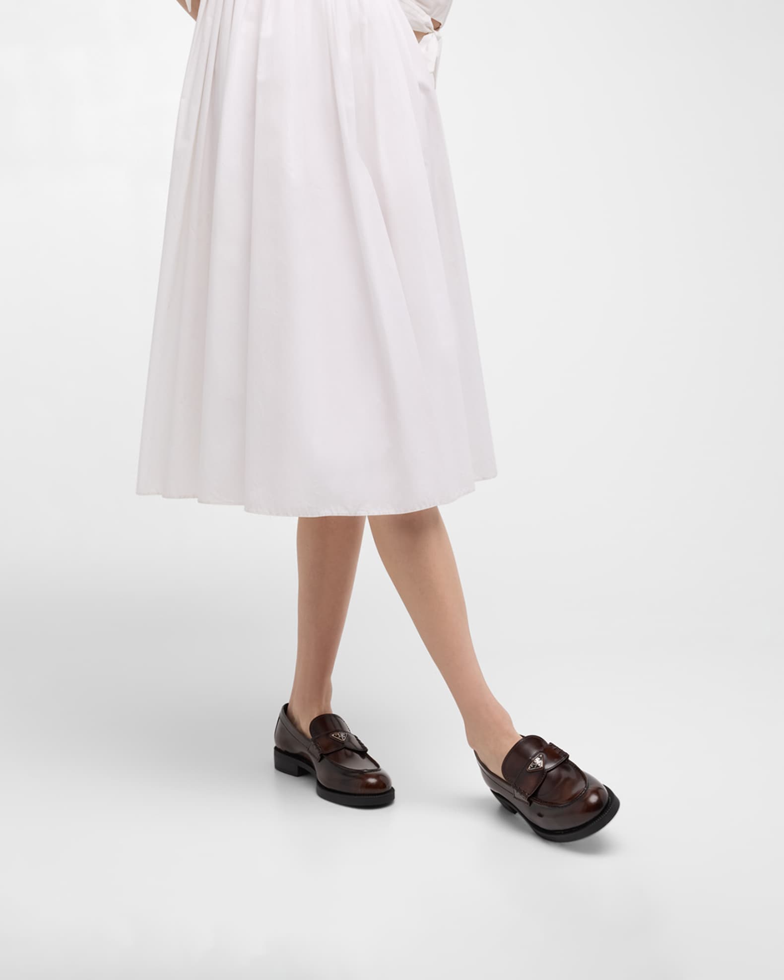 Calfskin Logo Slip-On Loafers 1