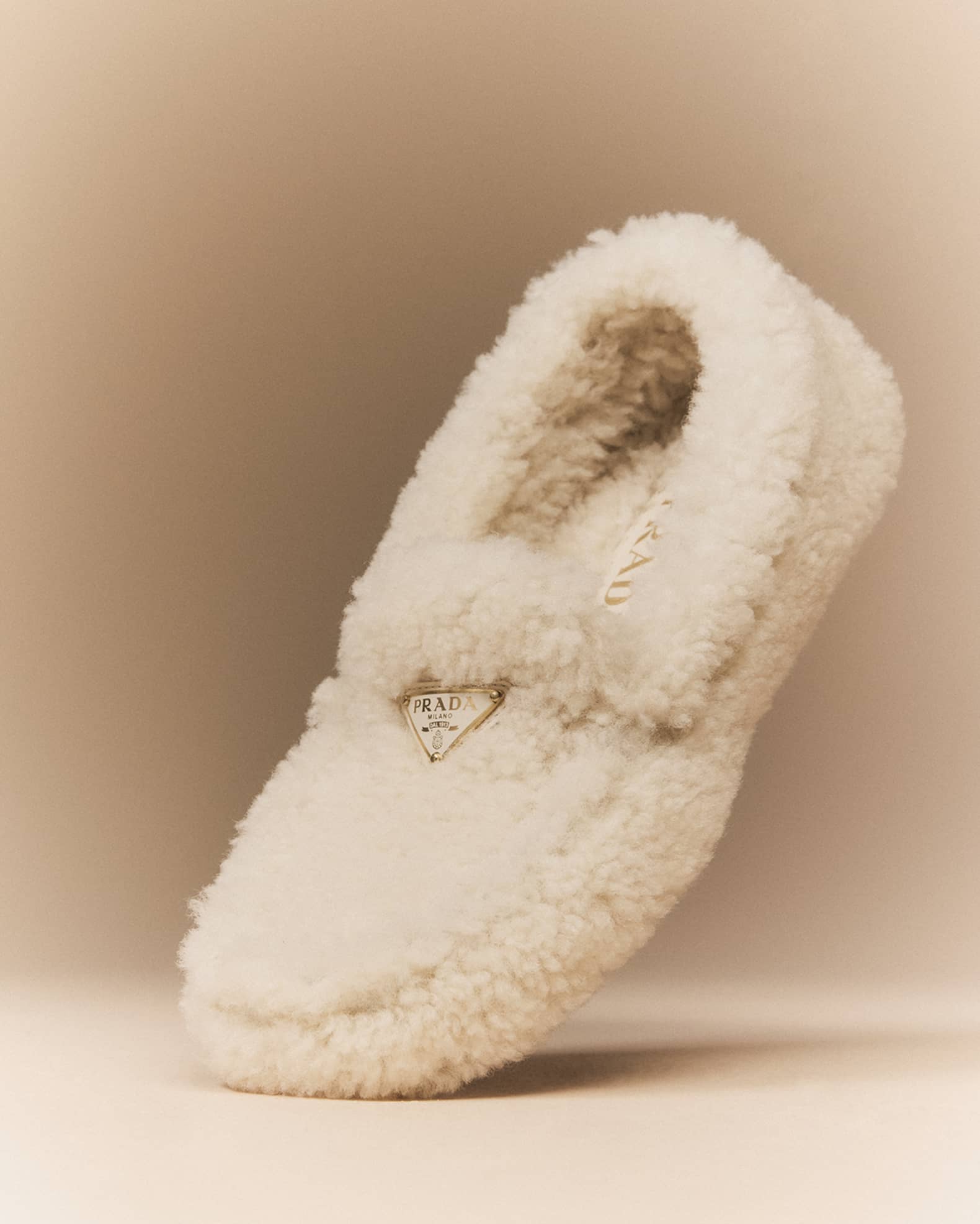 Prada Shearling Cozy Driver Loafers | Neiman Marcus