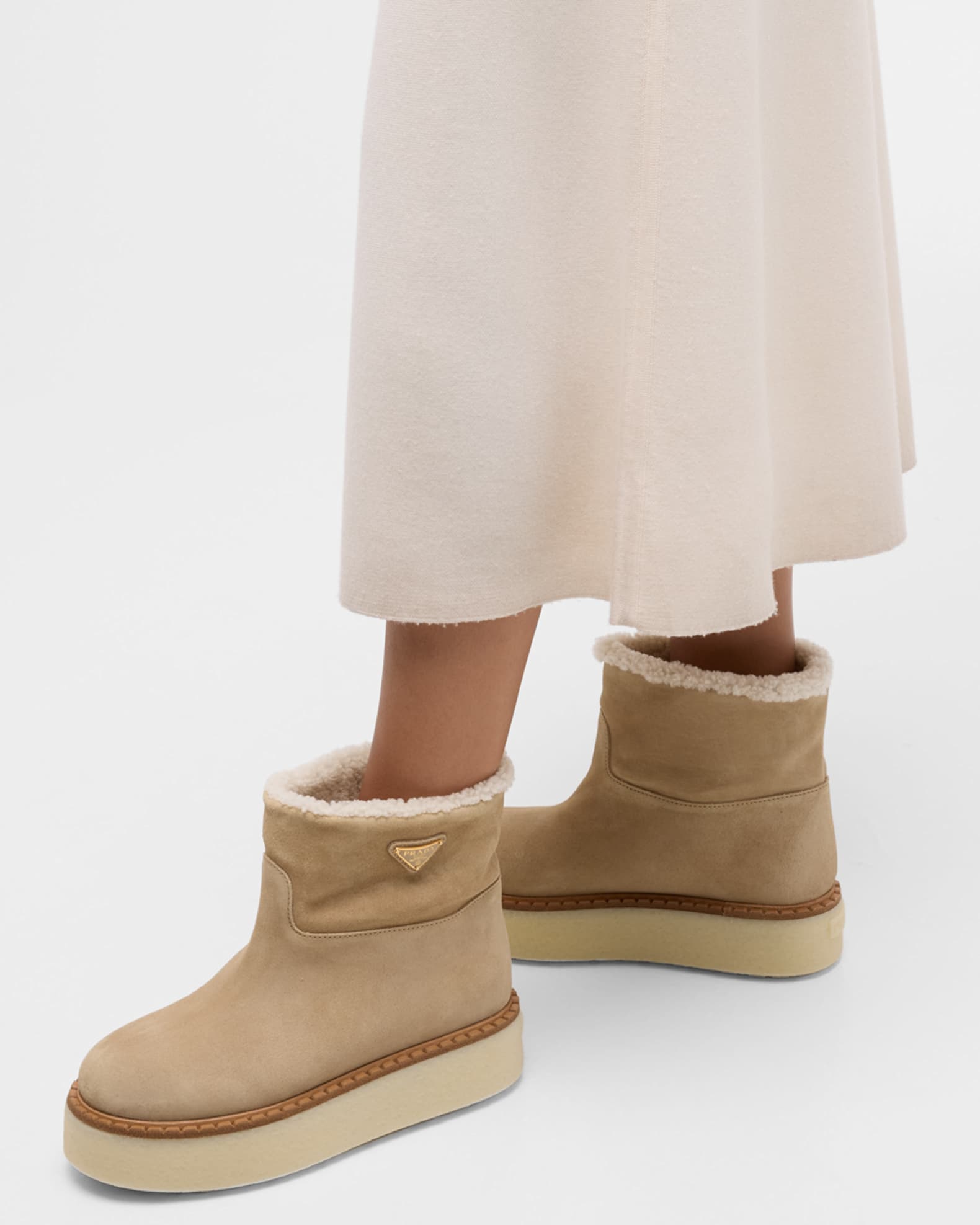 Suede Shearling Cozy Platform Booties 1