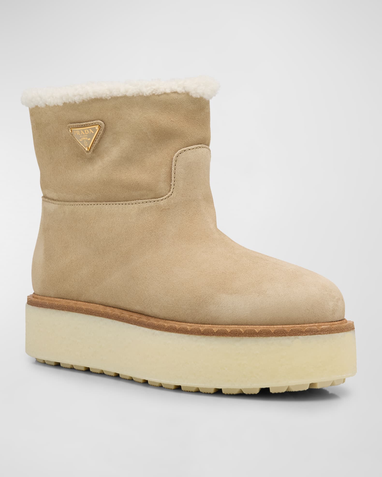 Suede Shearling Cozy Platform Booties