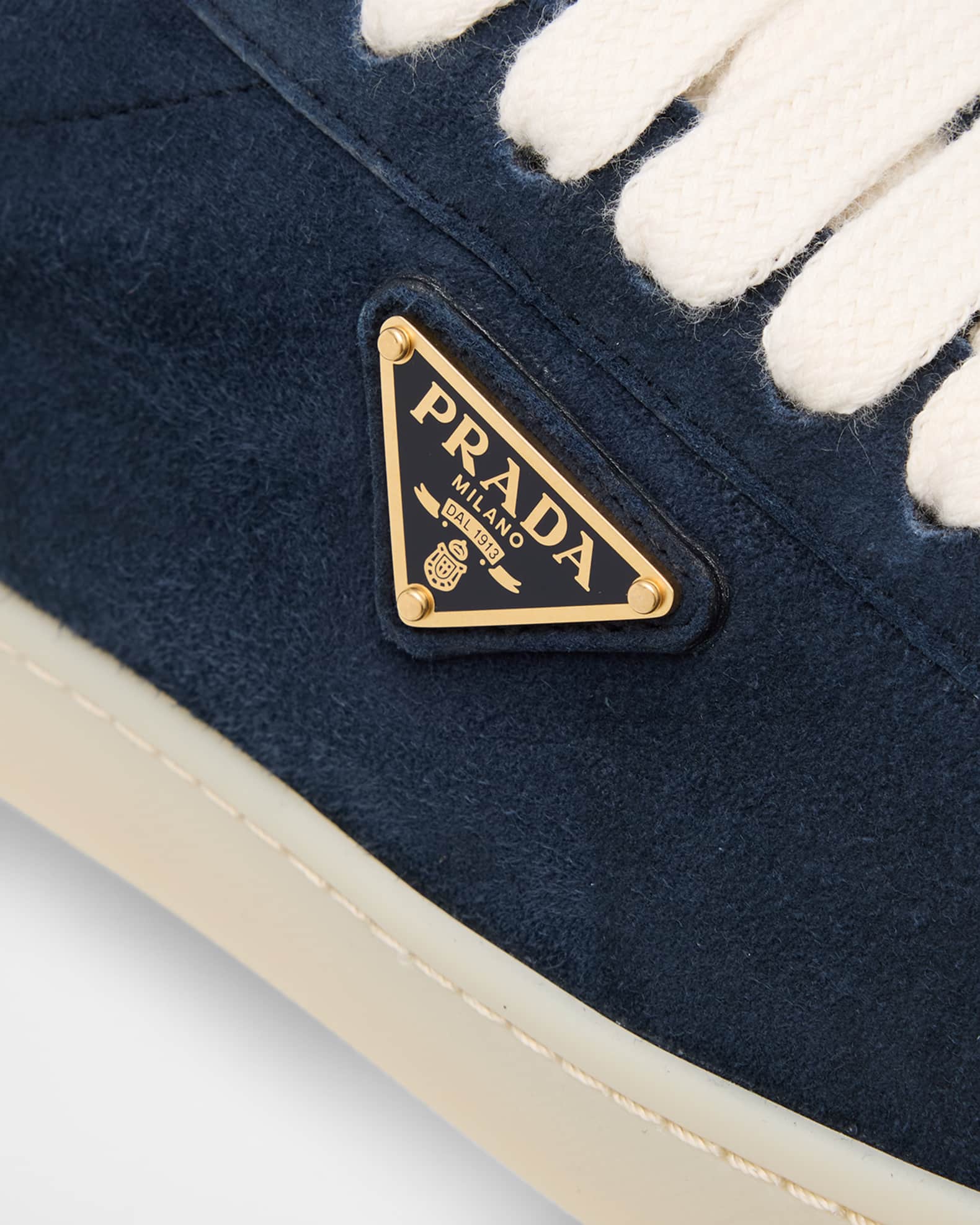【PRADA】Lane logo suede sneakers スエード スニーカー ロゴ Lane logo suede sneakers in green - Prada | Mytheresa