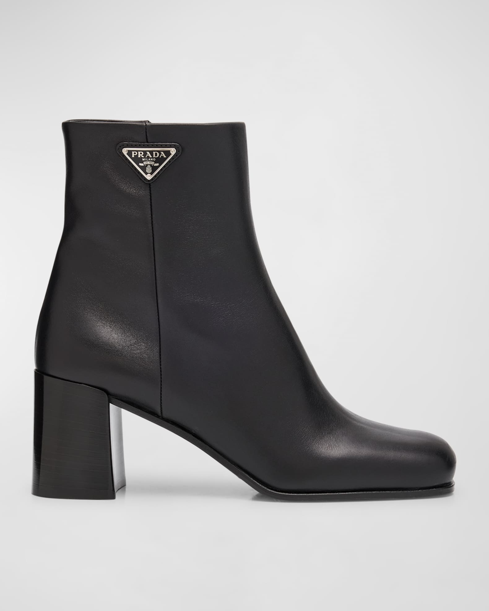 Calfskin Block-Heel Ankle Boots 0