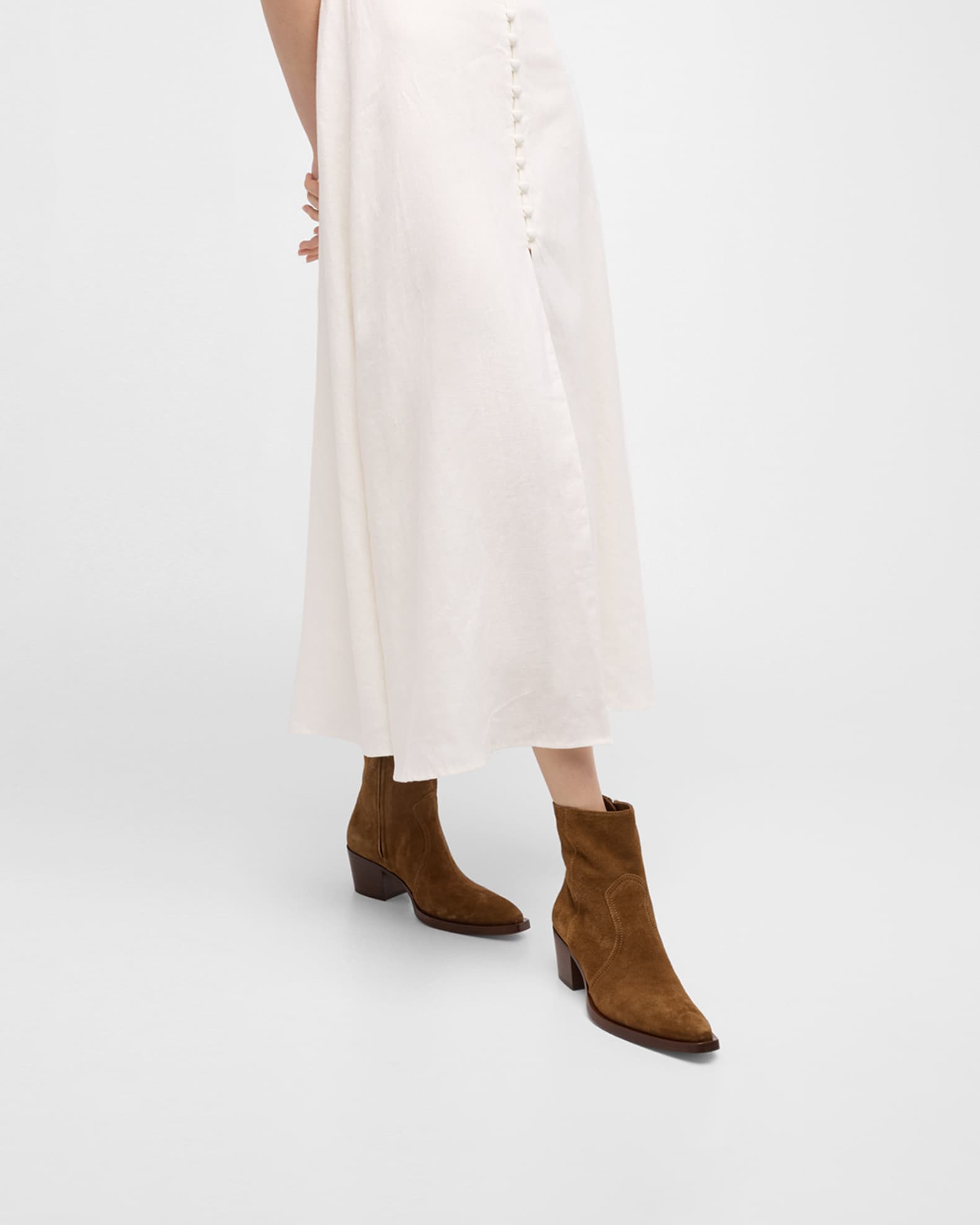 Suede Zip Ankle Boots 1