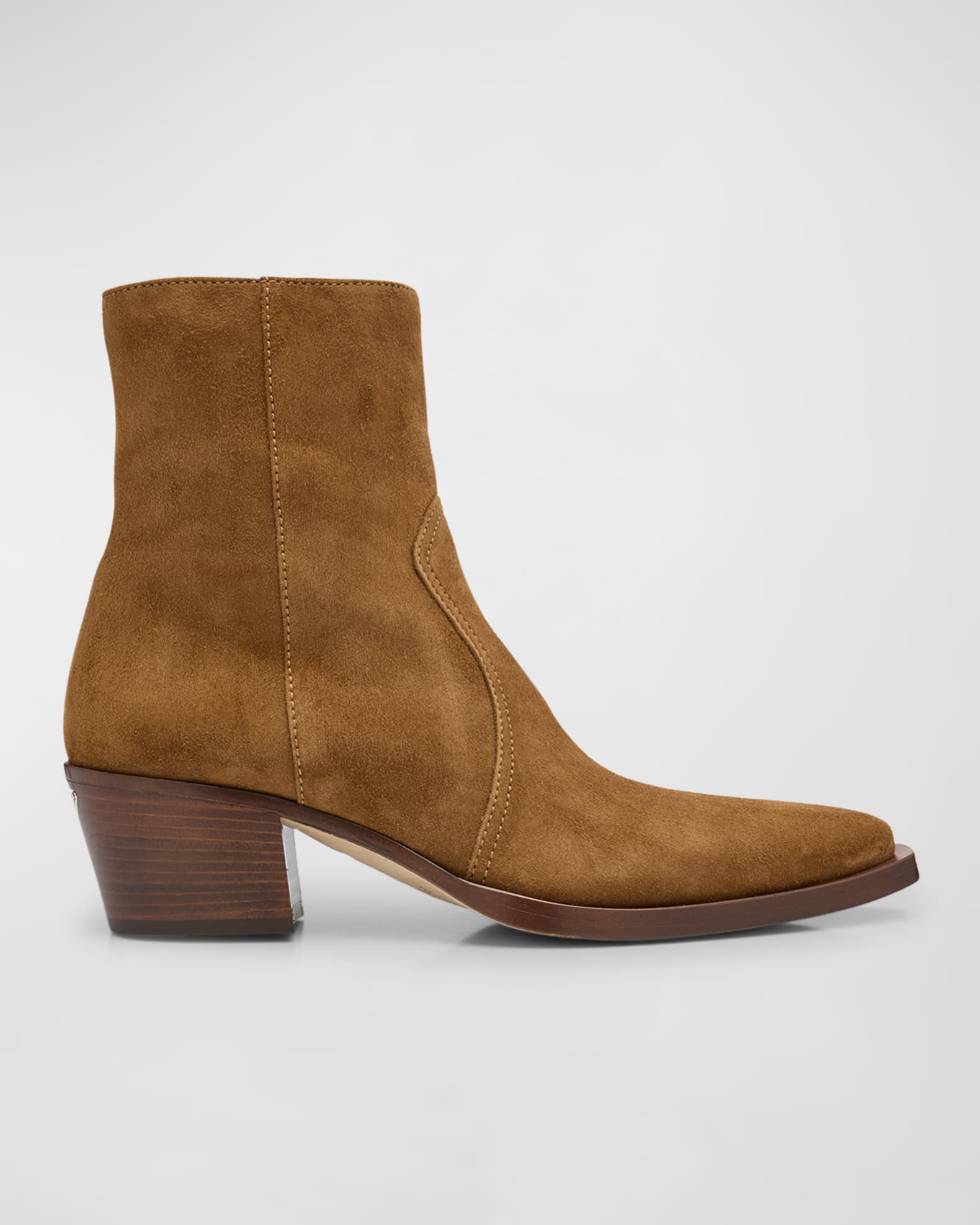 Suede Zip Ankle Boots 0