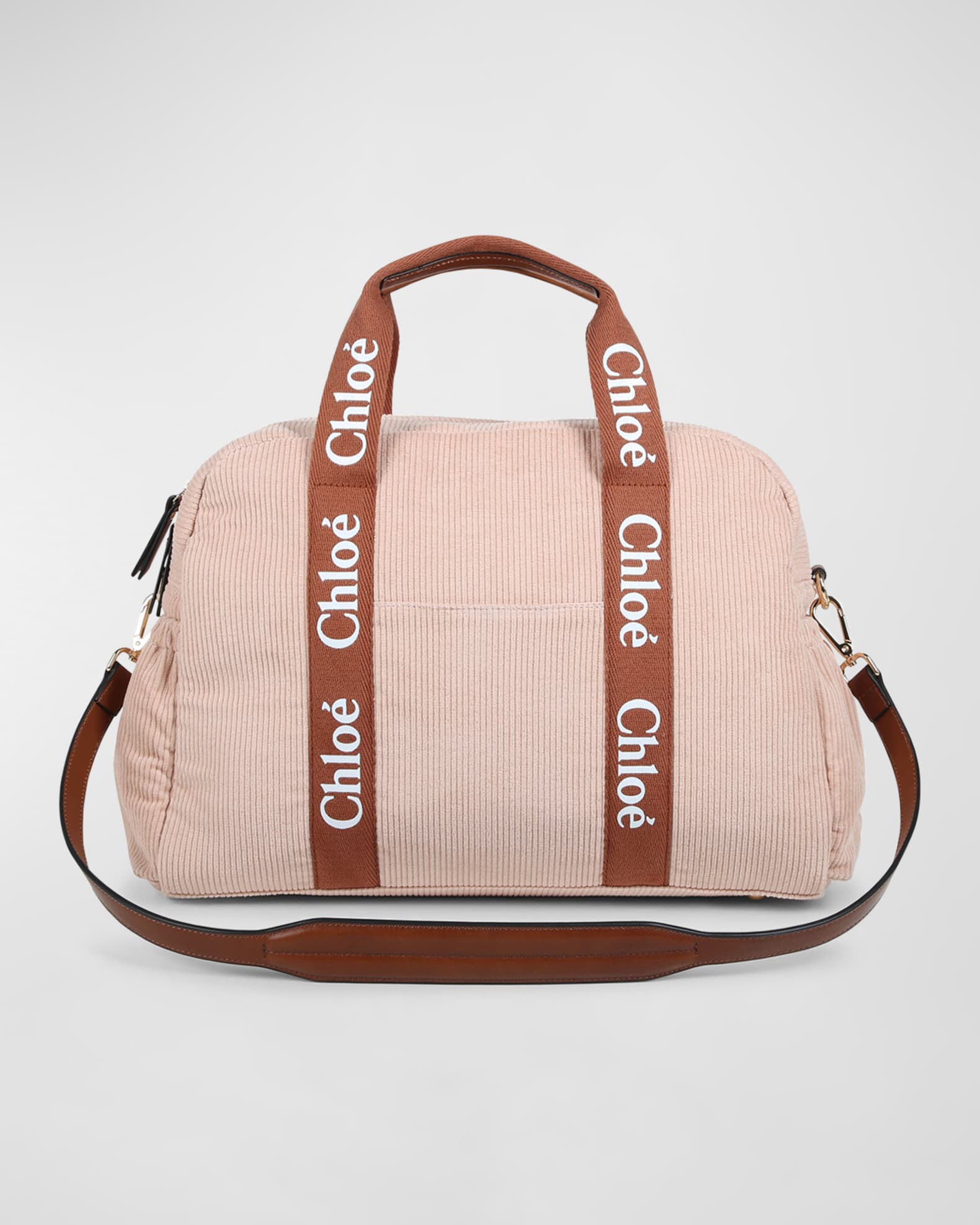 Chloe Kid s Grosgrain Logo Corduroy Changing Bag Neiman Marcus