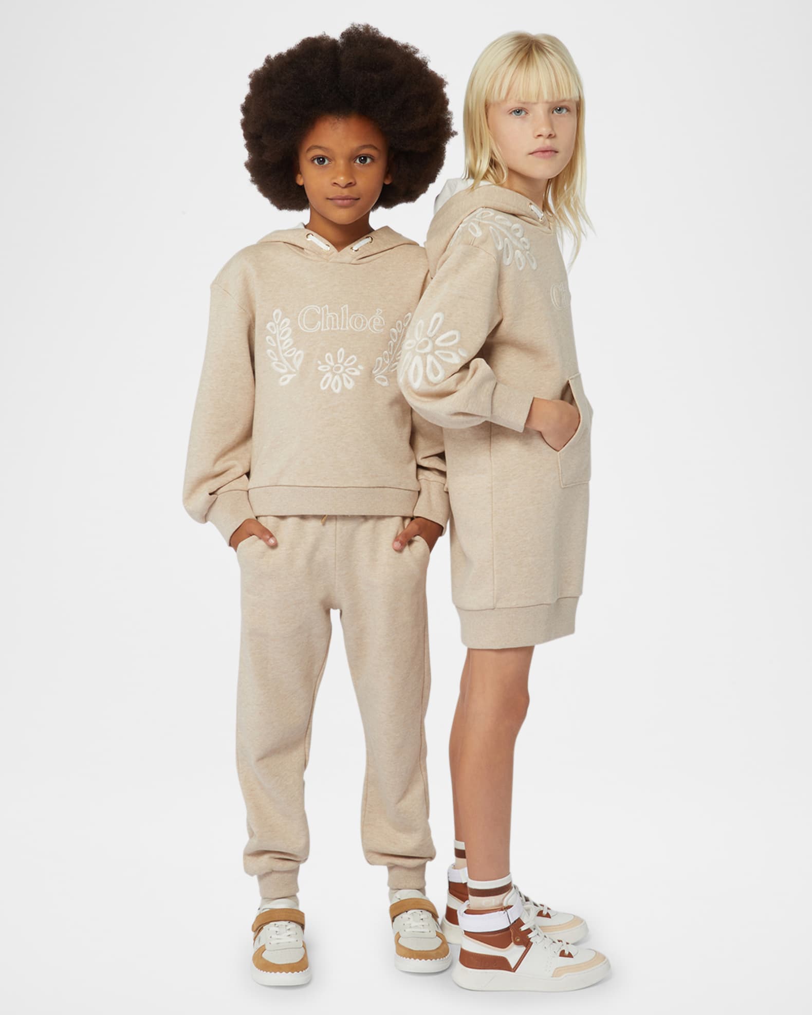 Girl's Floral Embroidered Logo-Print Joggers, Size 8-14 1