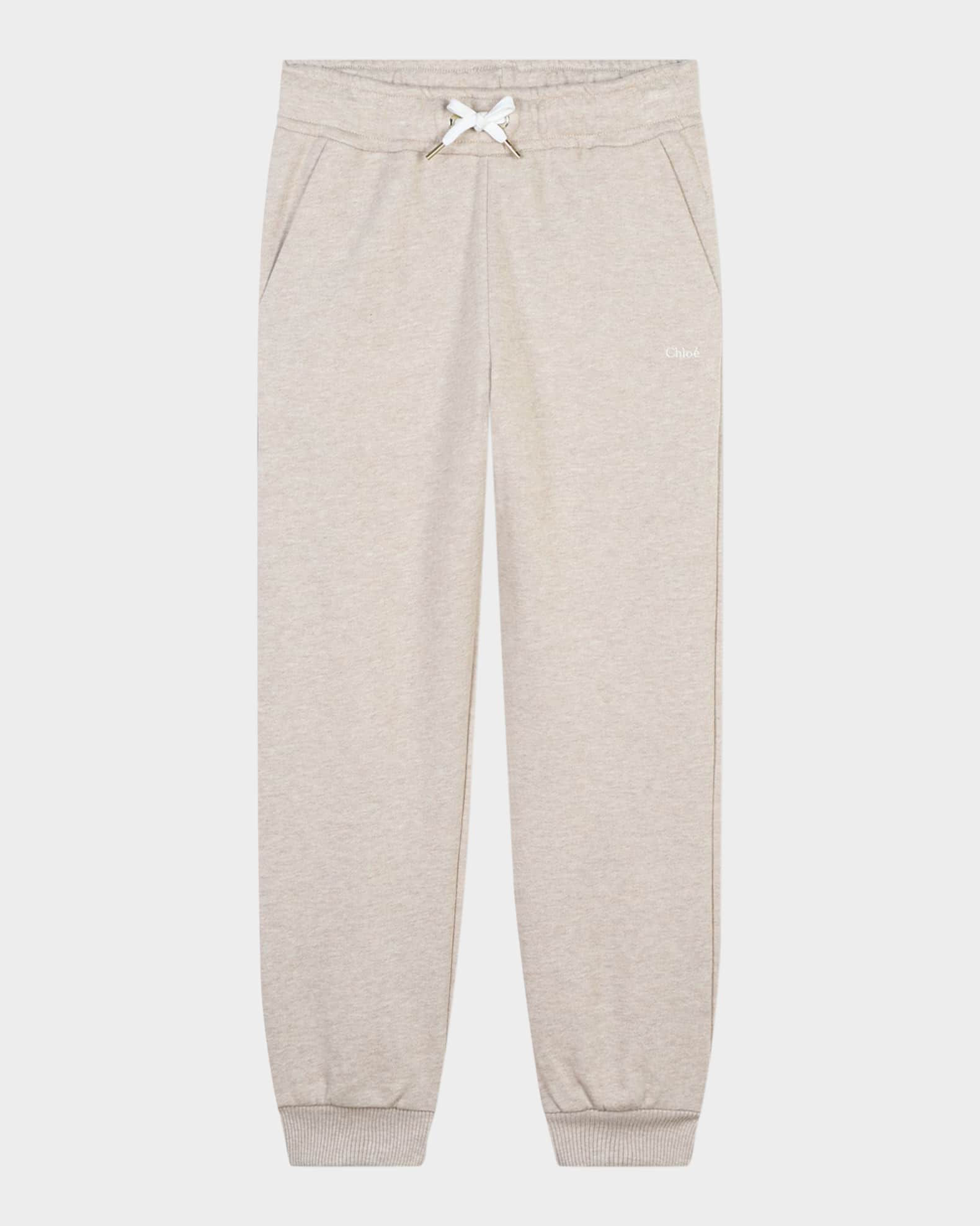 Girl's Floral Embroidered Logo-Print Joggers, Size 8-14 0
