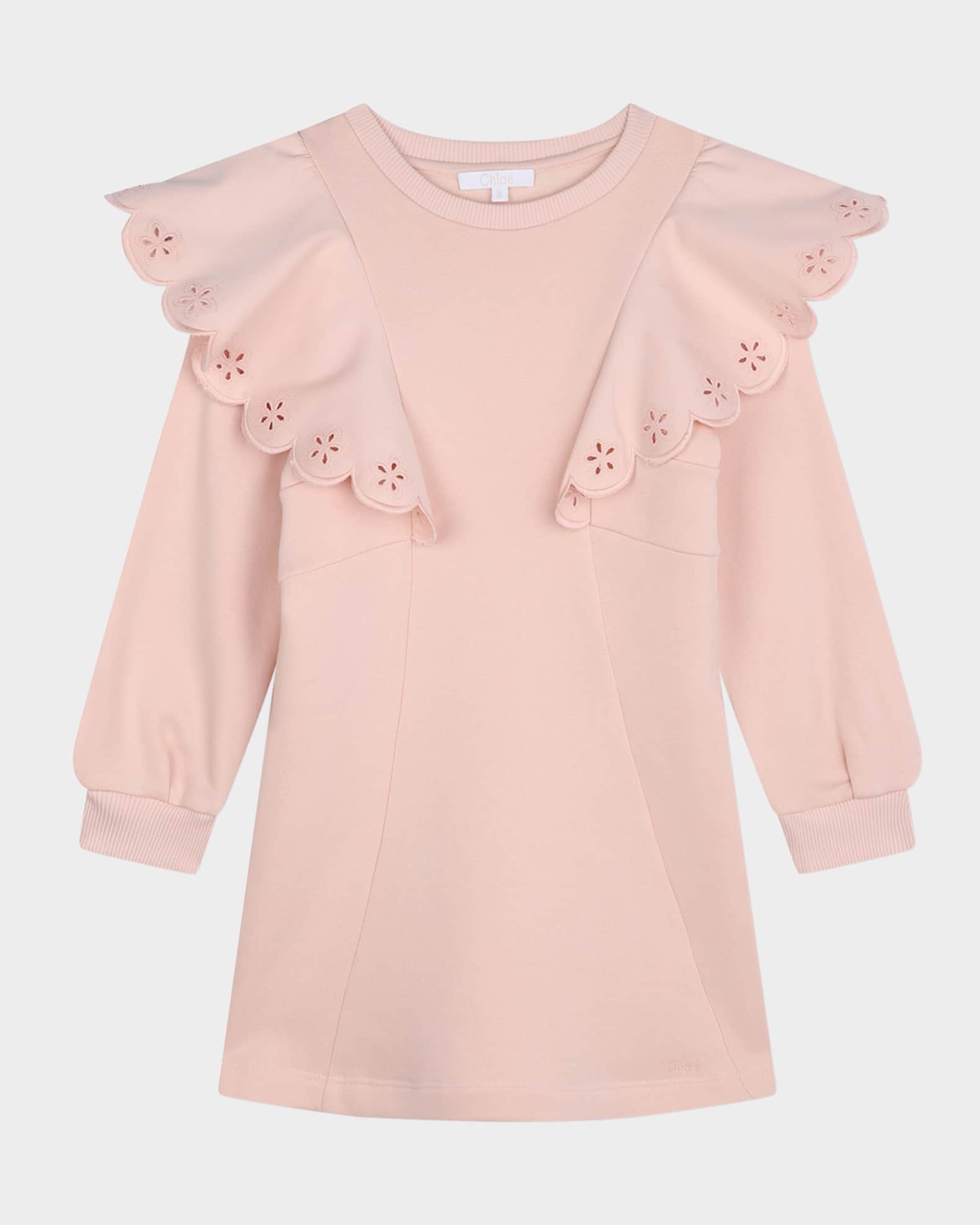  Girl's Embroidered Logo-Print Hoodie Dress, Size 8-14 0