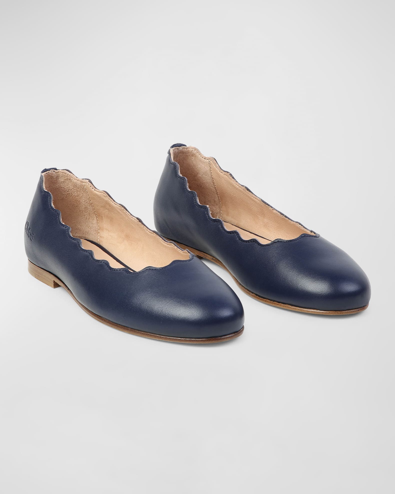 Girl's Scallop Trim Ballerina Flats, Toddlers/Kids 1