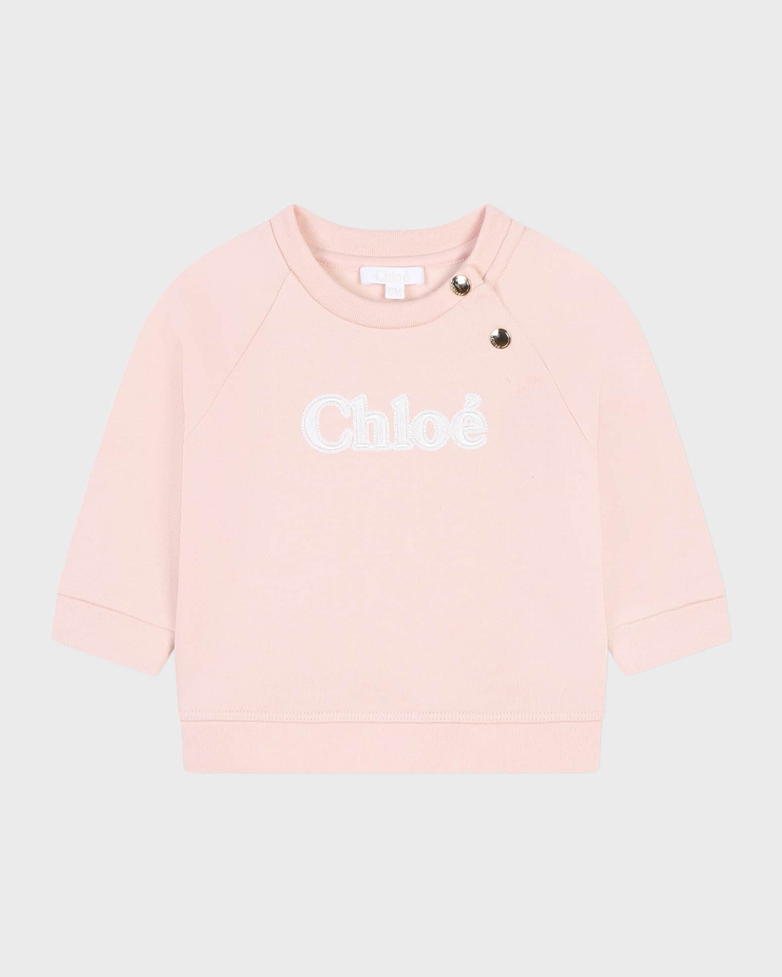 Girl's Embroidered Logo-Print Sweater, Size 4-6 0