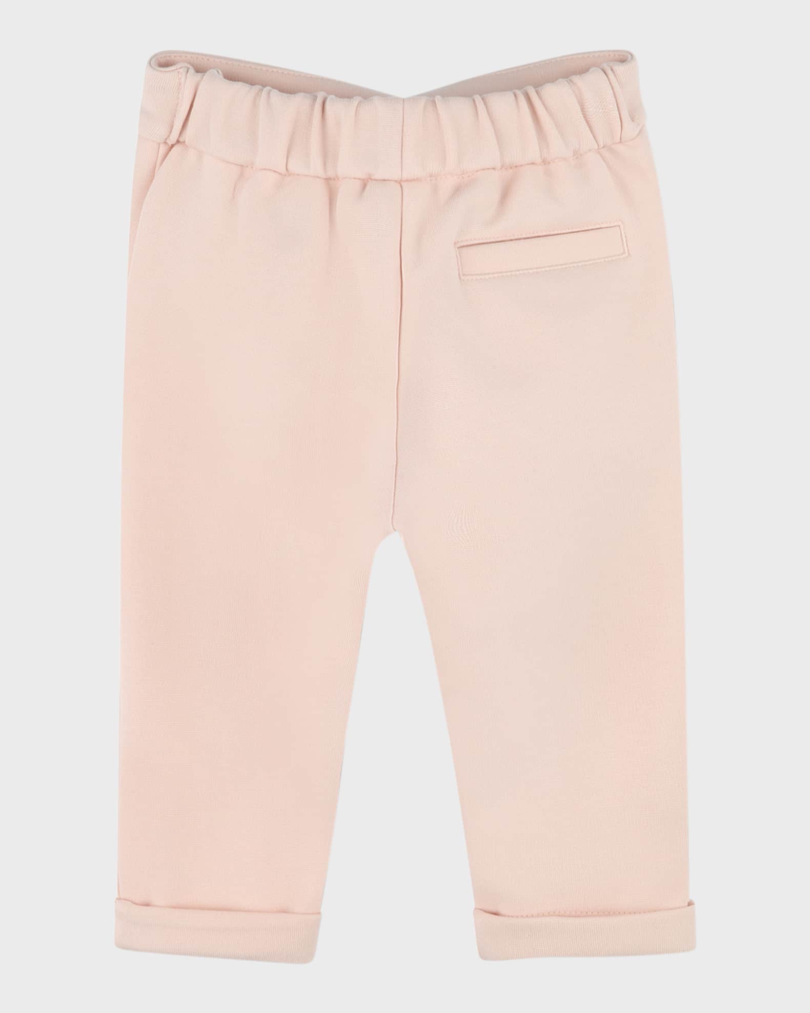 Girl's "Milano" Logo Embroidered Trousers, Size 6M-3 1