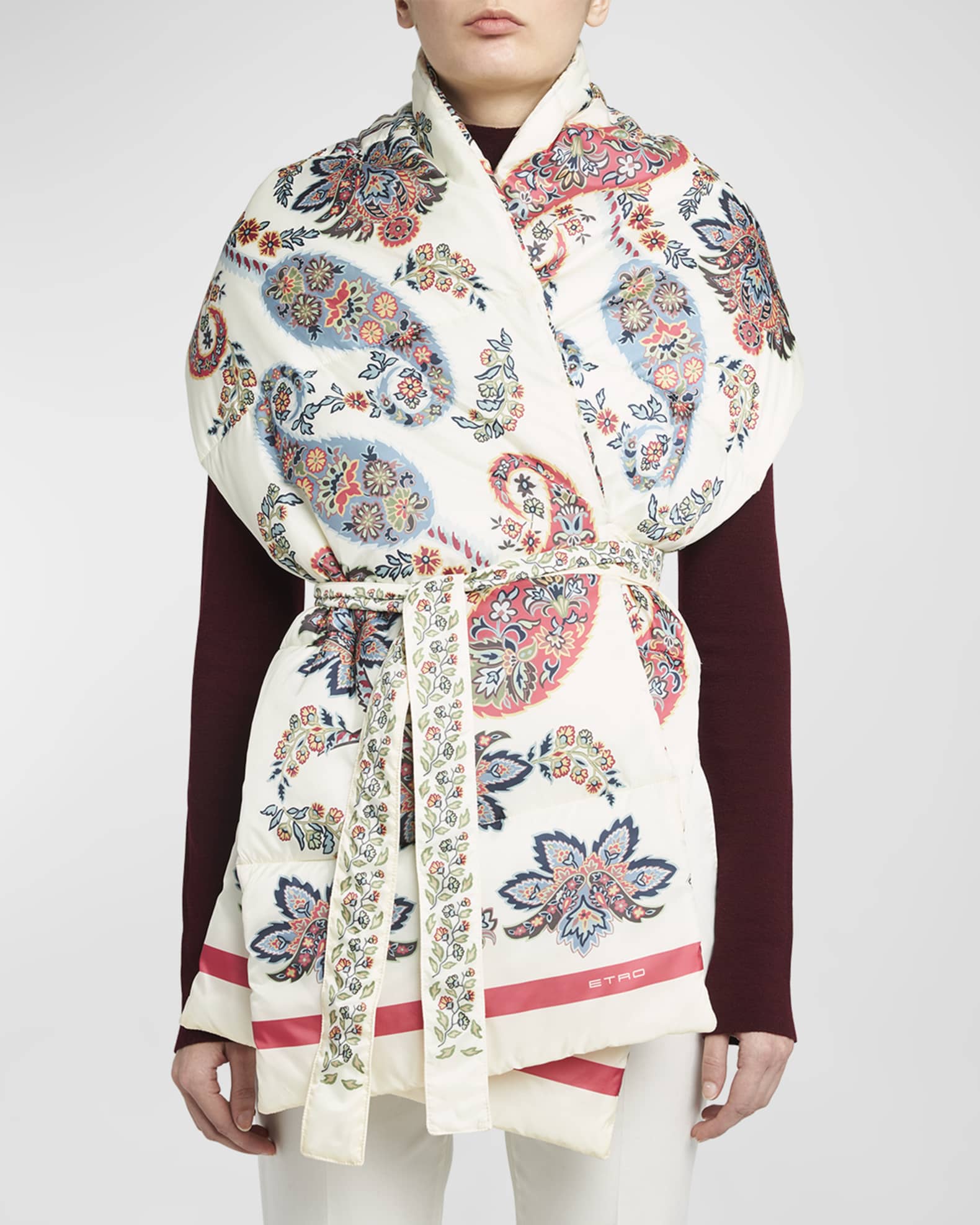 Paisley Quilted Wool-Blend Scarf  1