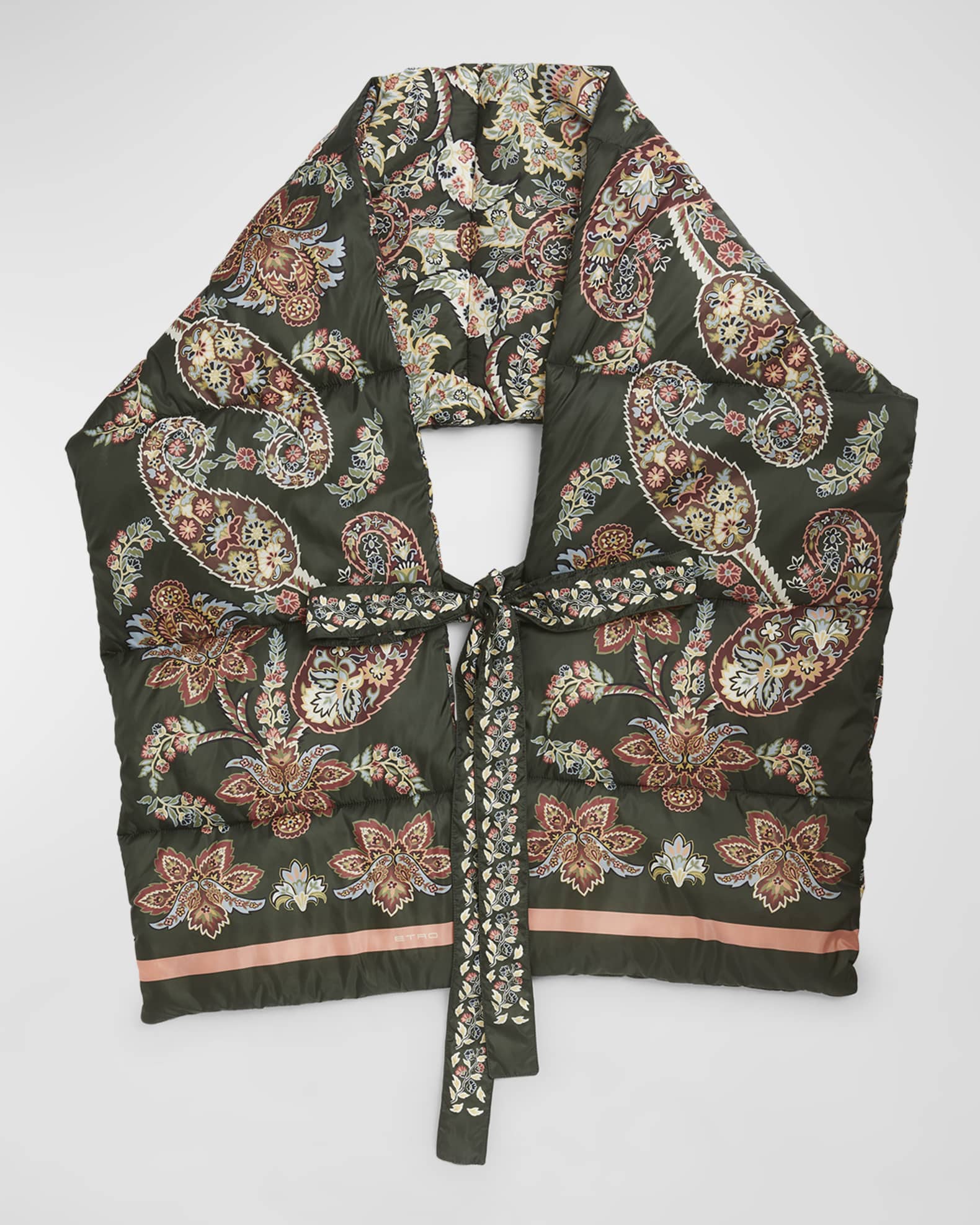 Paisley Quilted Wool-Blend Scarf  0