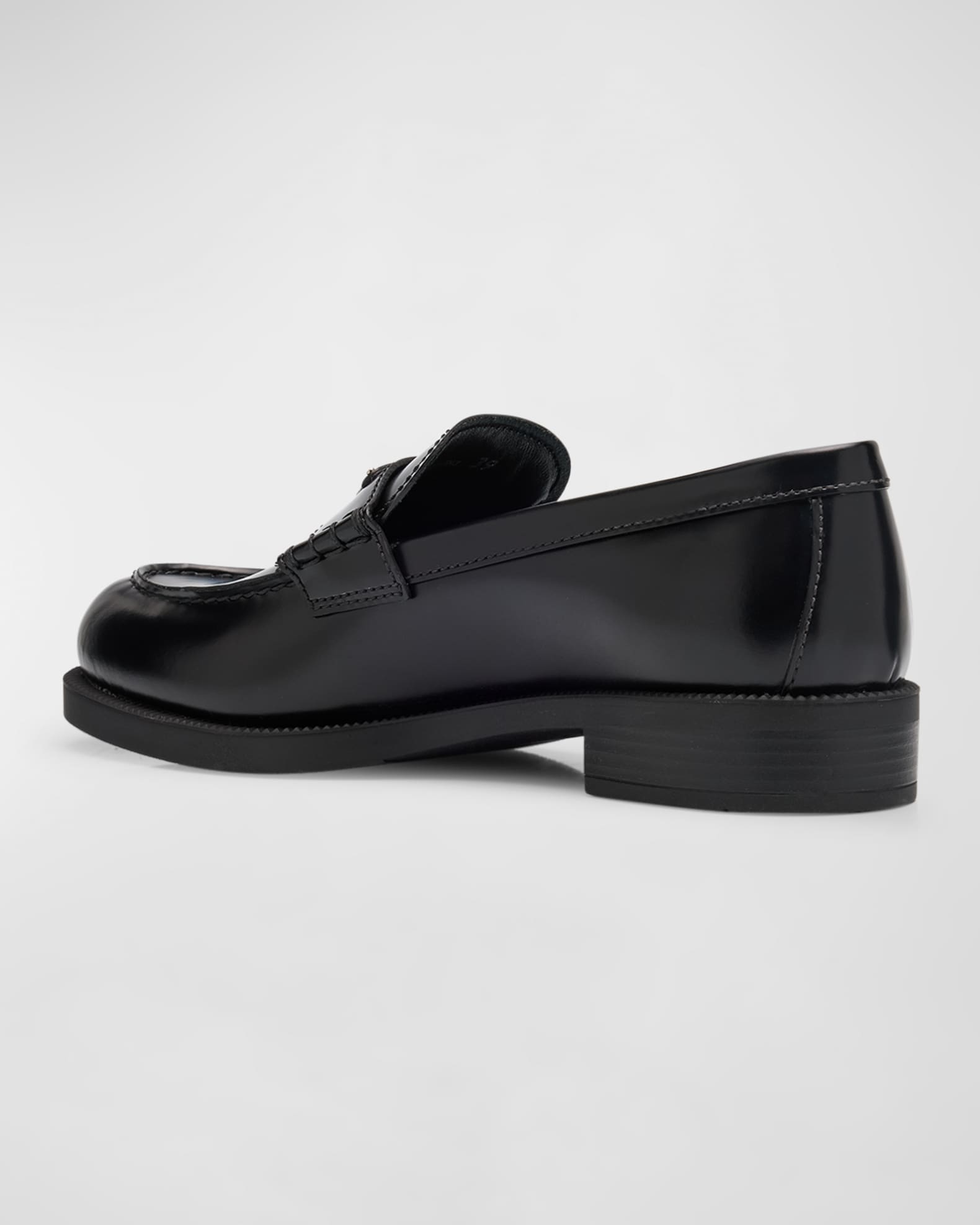 Prada Leather Logo Slip-On Loafers | Neiman Marcus