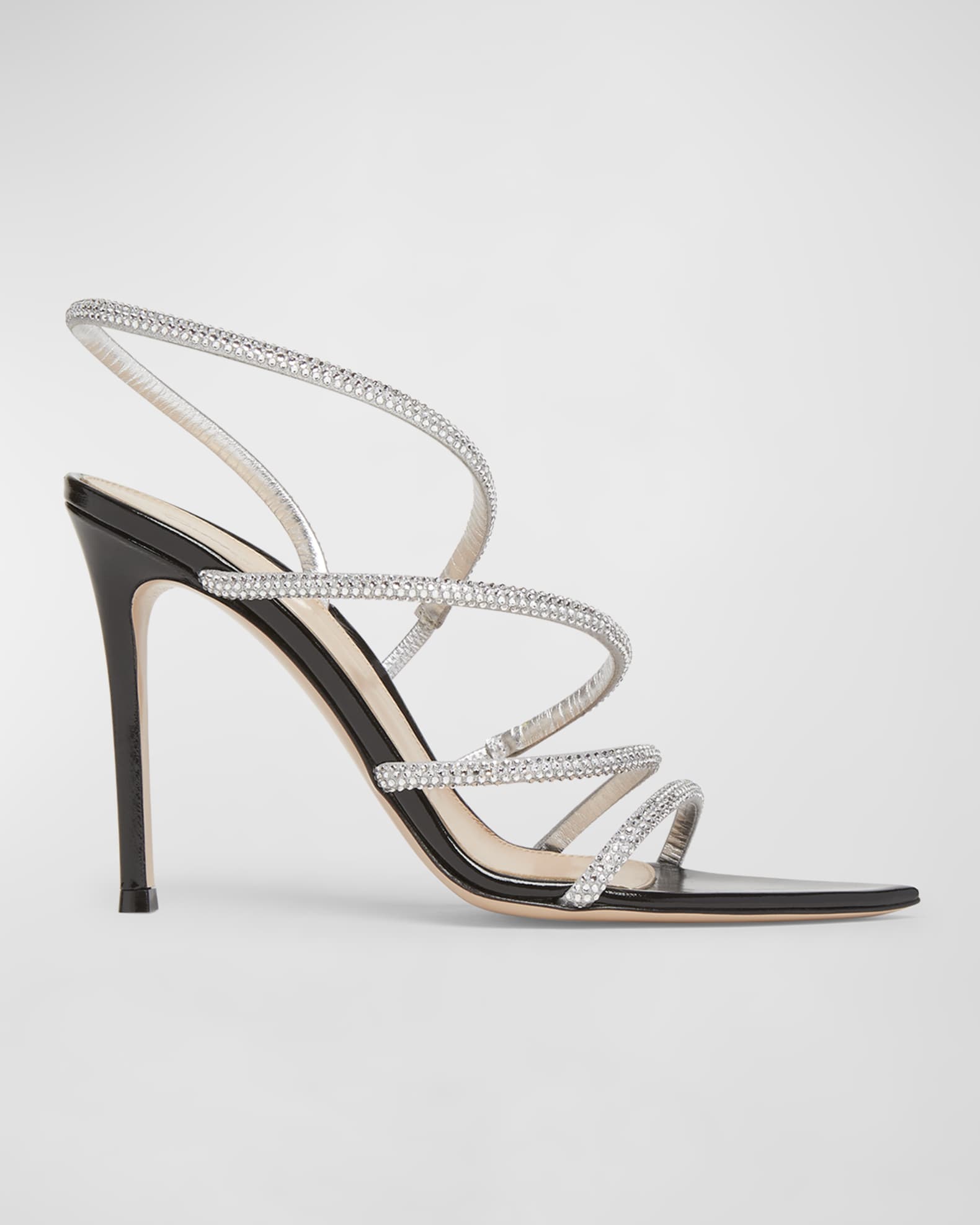 Strass Patent Strappy Cocktail Sandals