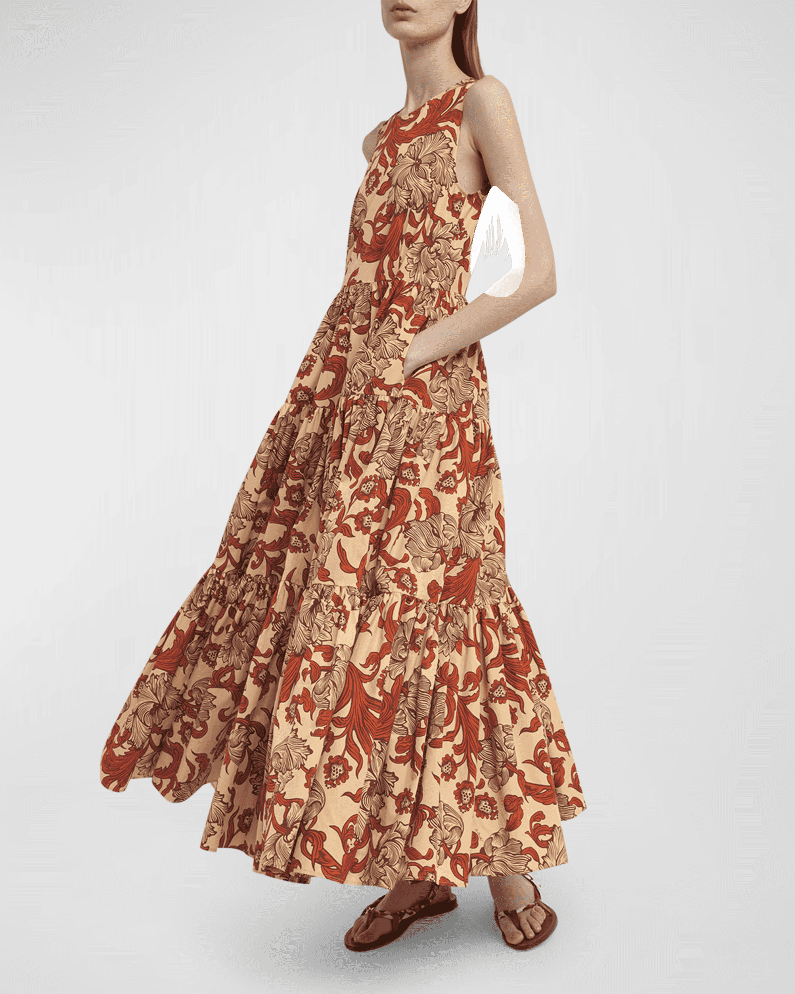 Sleeveless Tiered Maxi Dress LLA0421