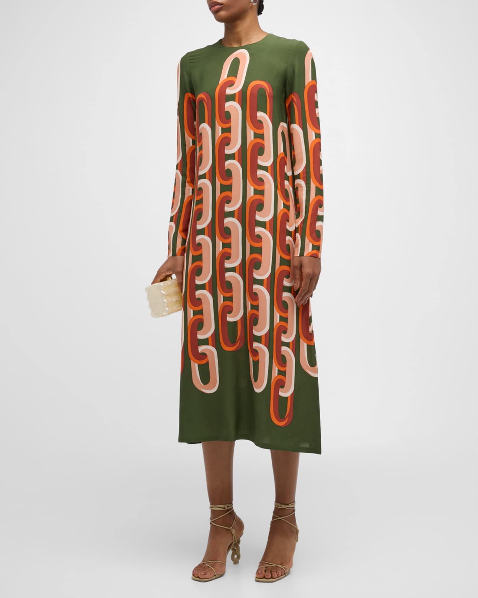 Long sleeve midi swing dress 2025