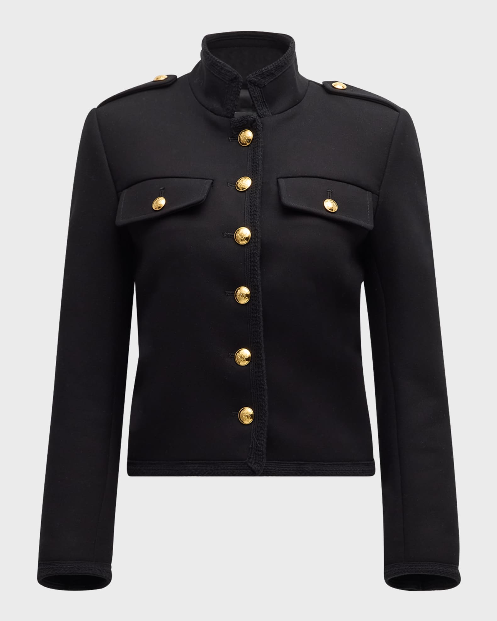 High neck military jacket outlet