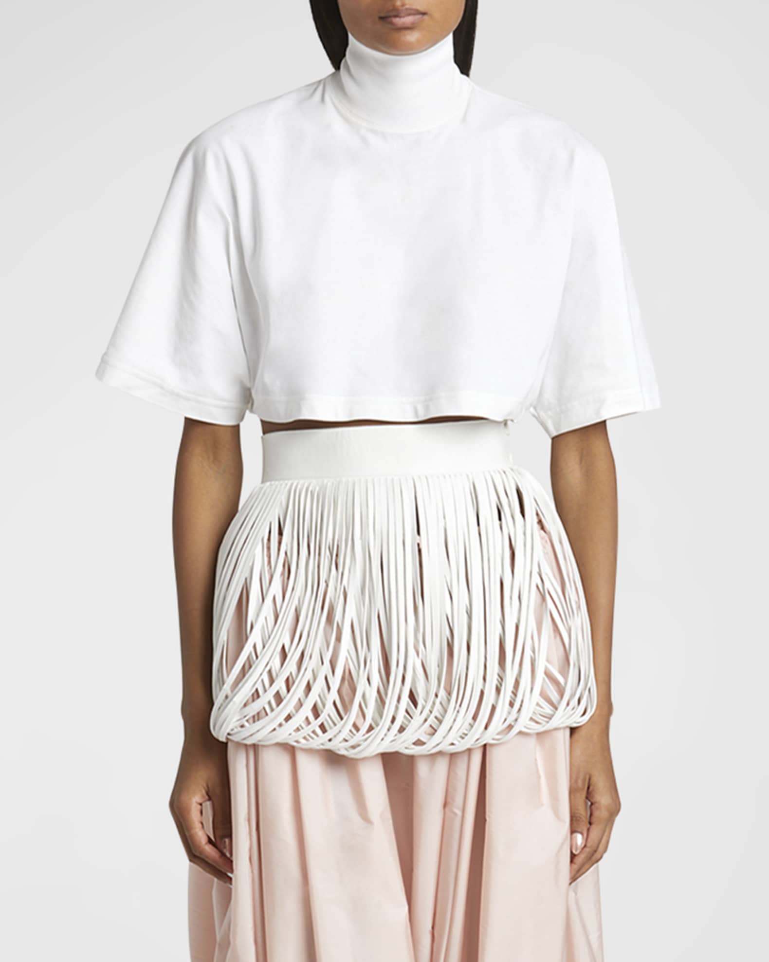 Open Fringe Leather Belt 0