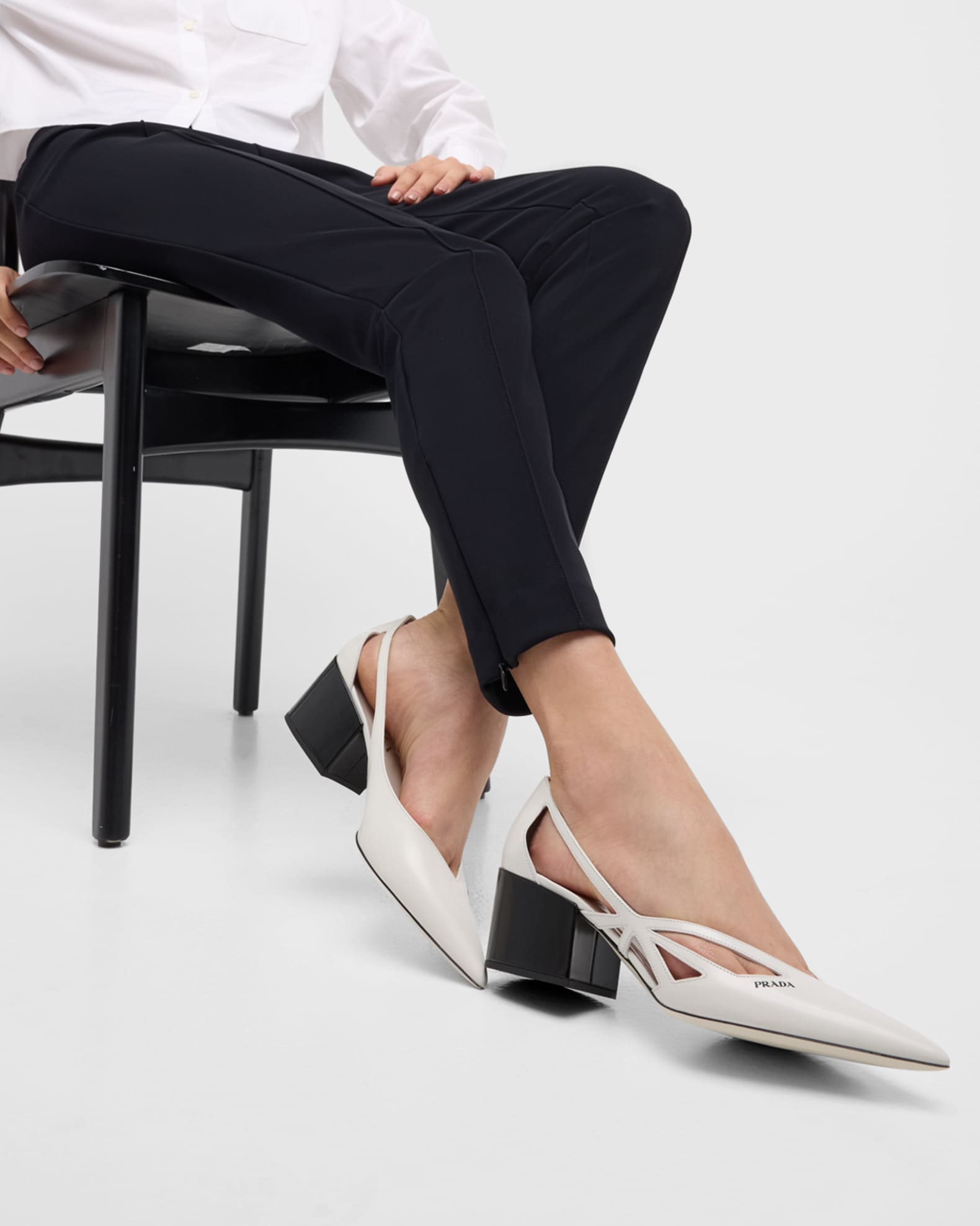 Prada block heel pump discount