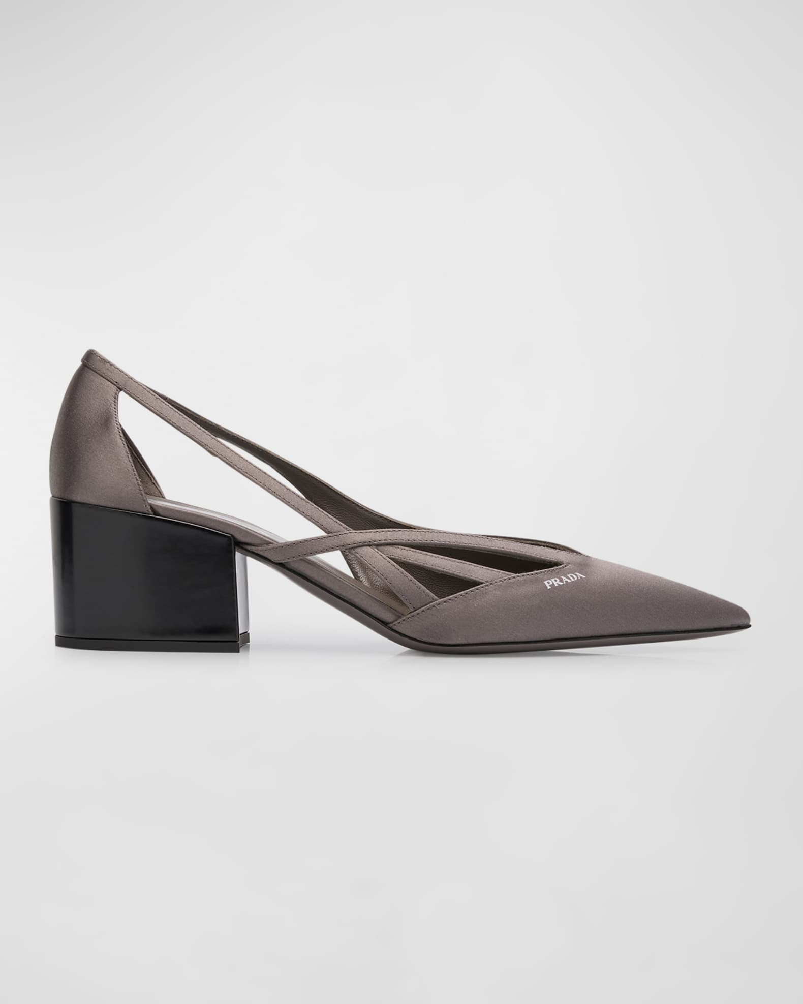 激安通販特集！ Block-Heel Cutout Satin Prada Pumps Marcus Neiman | ドレス/ビジネス