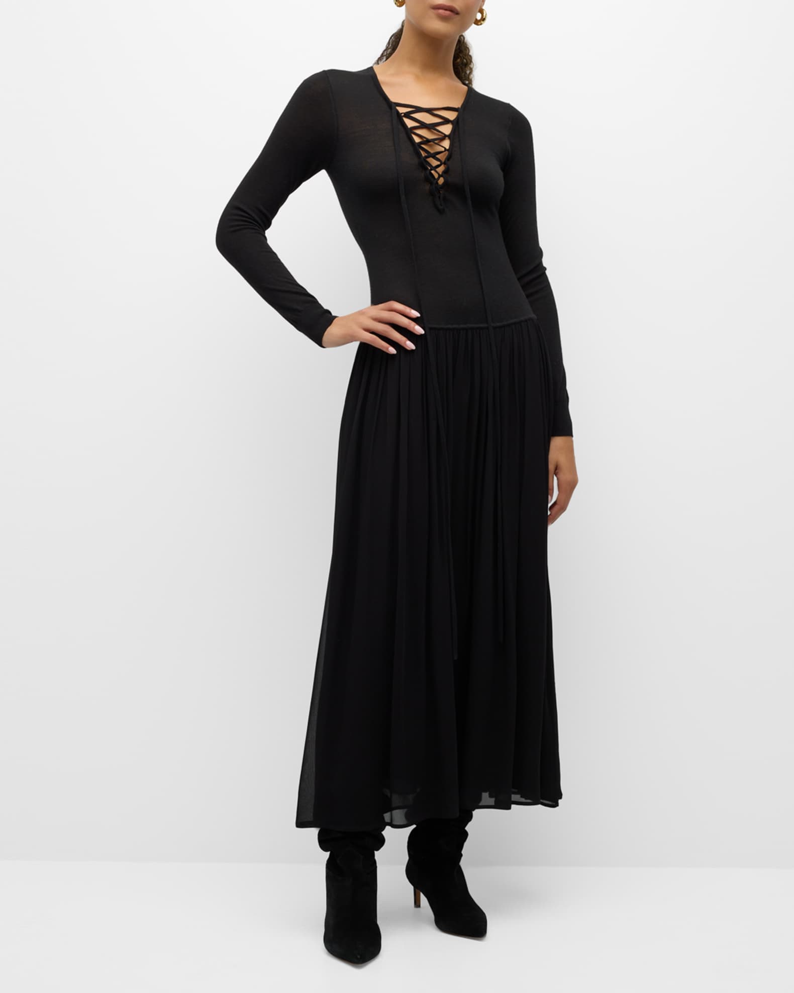 Colette Long Sleeve Drop Waist Dress