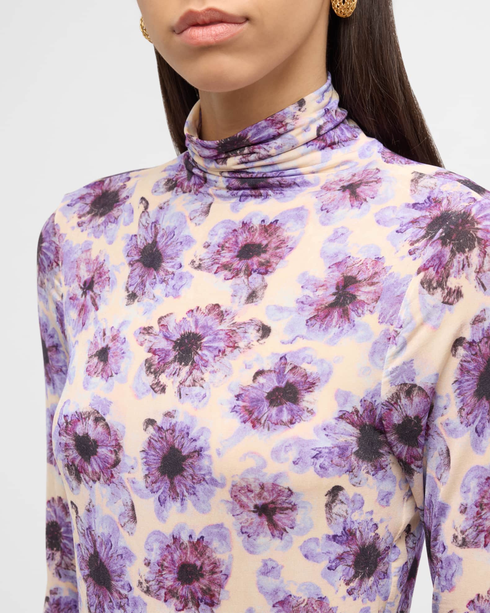 Aurelia Jersey Long Sleeve Turtleneck Top