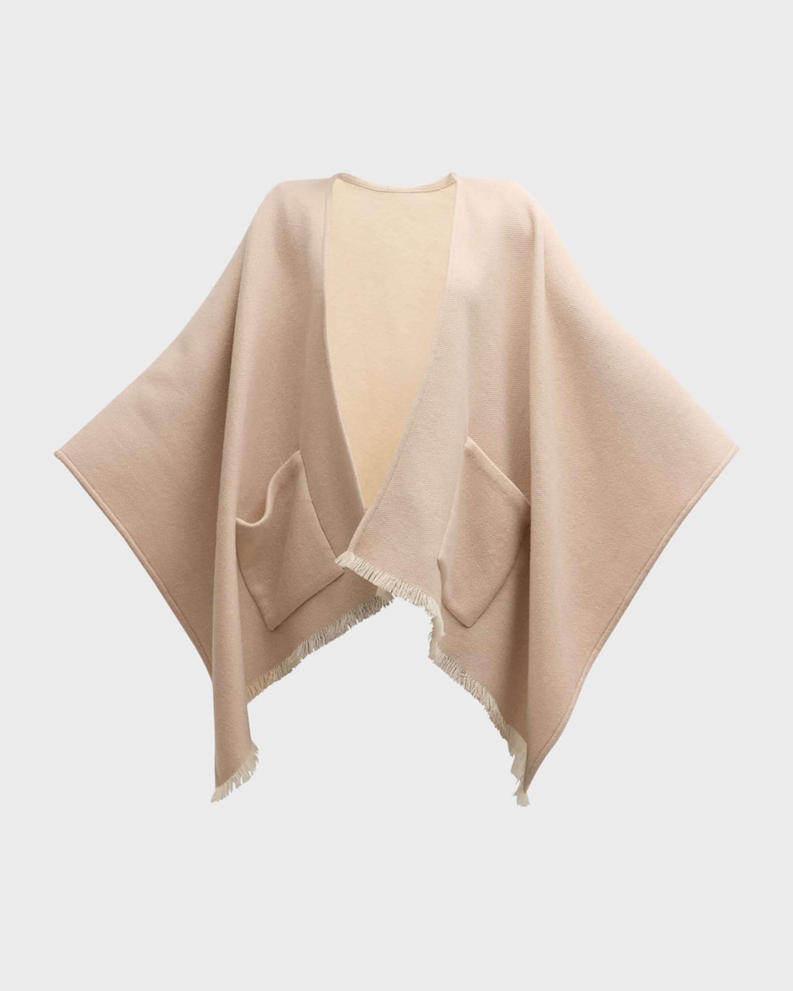 Alonpi Fringed Cashmere-Blend Cape With Pockets