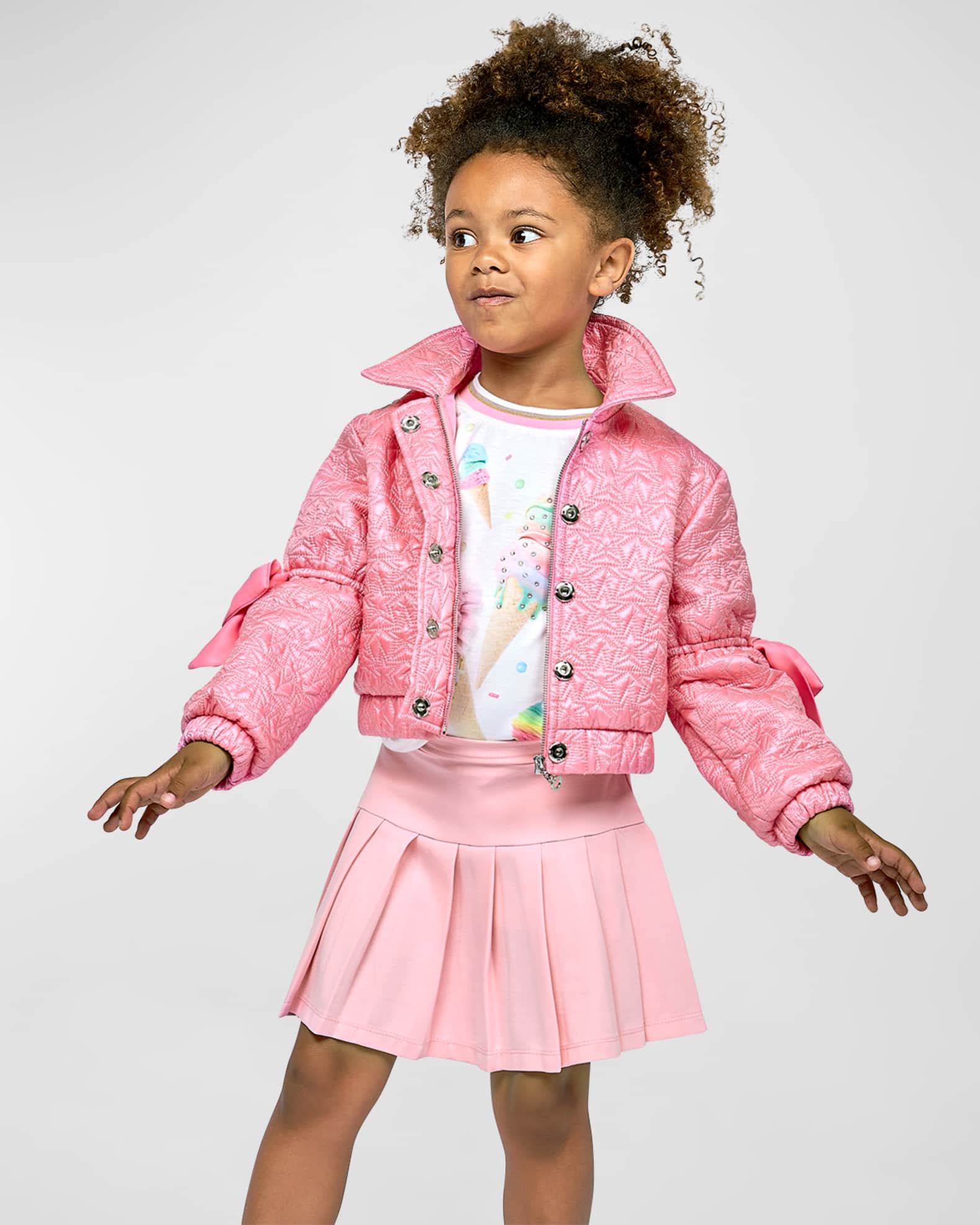 Girl s Star Print Jacket W Bows Size 4 14