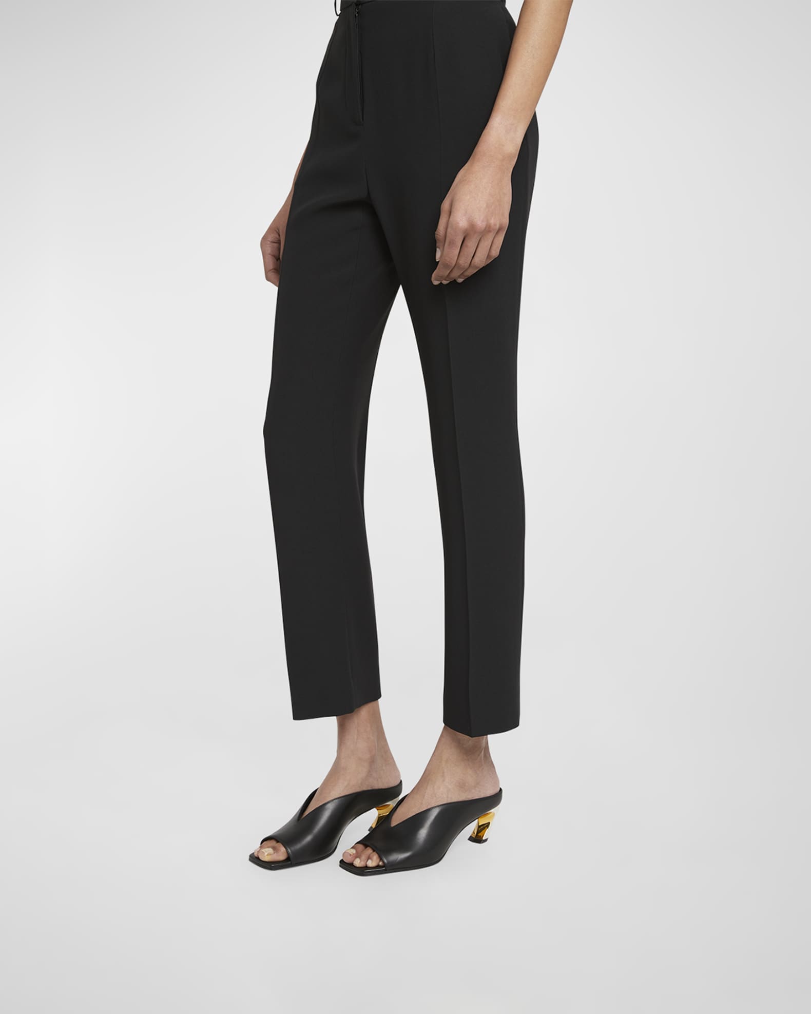 Armadillo Leather Comma-Heel Mules 1