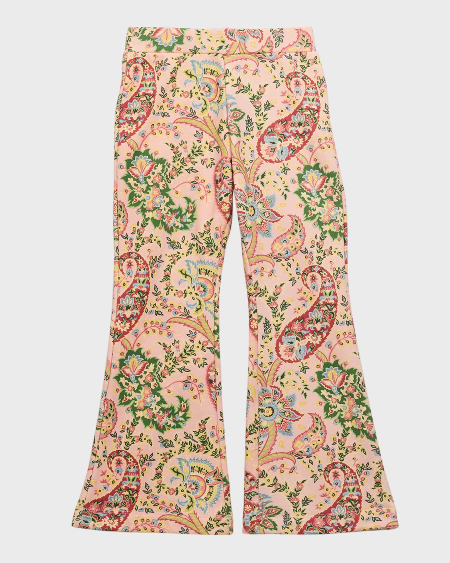Girl's Paisley-Print Bootcut Trousers 0